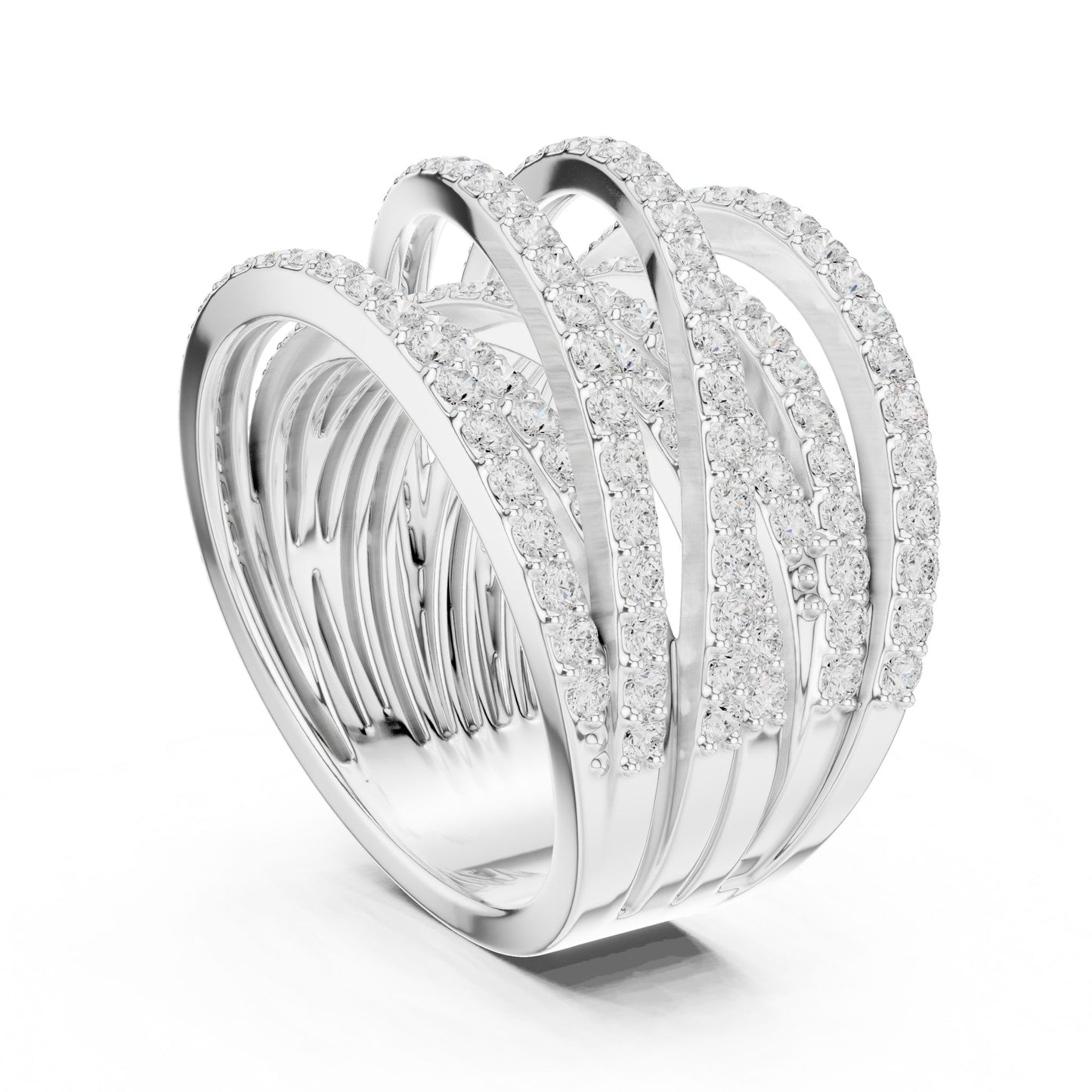 Round Lab Grown Diamond Bypass Engagement Ring