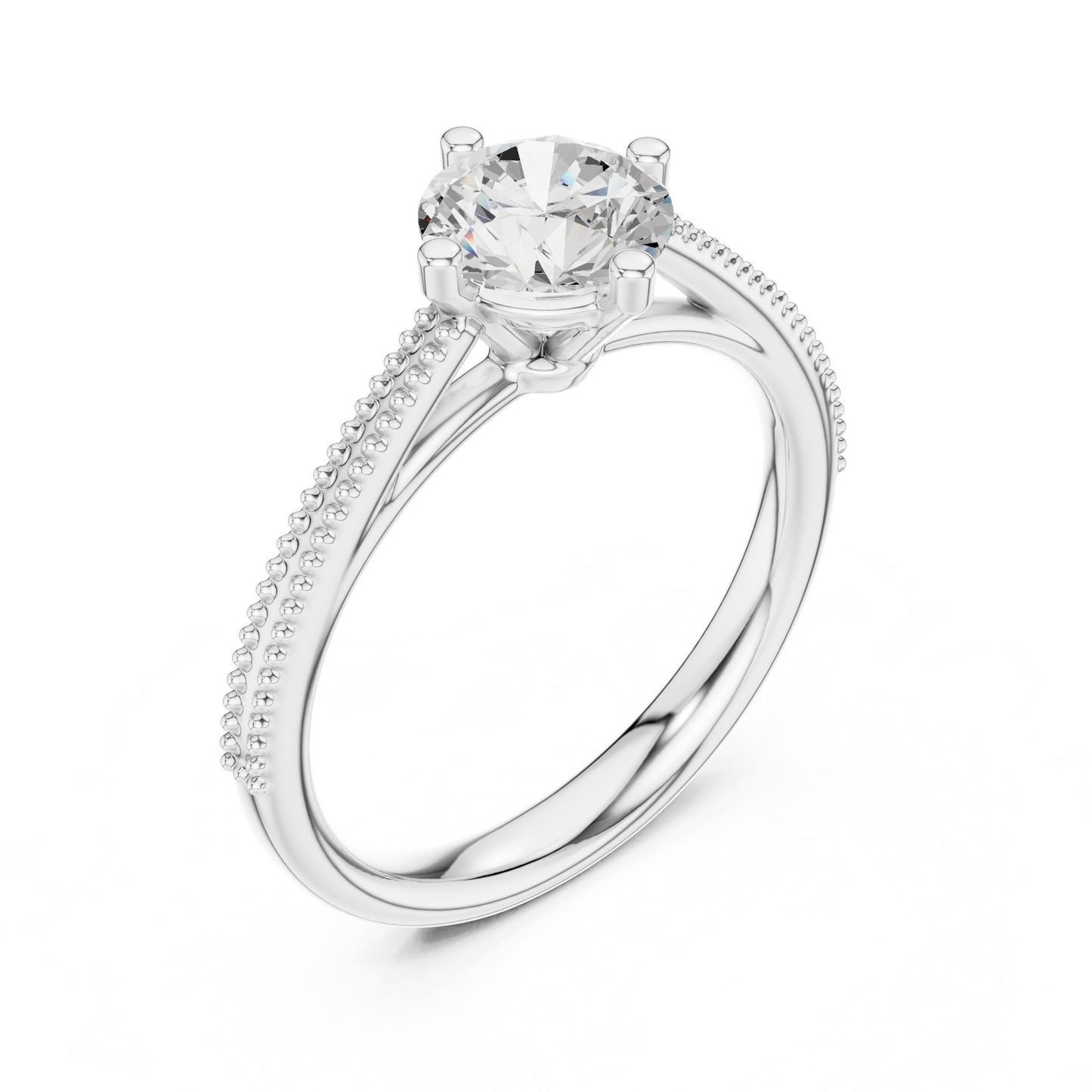 Round Lab Grown Diamond Bypass Engagement Ring
