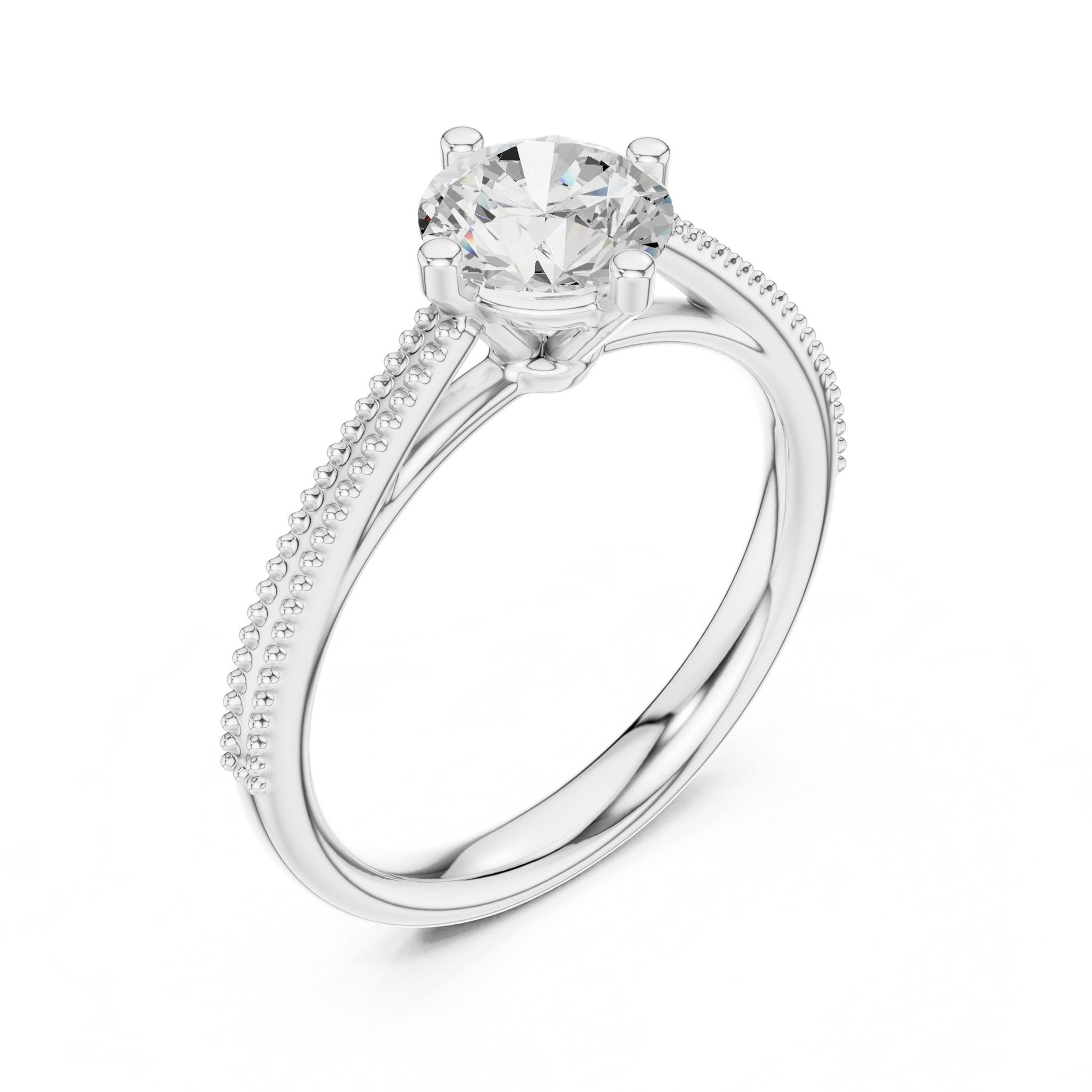 Round Lab Grown Diamond Bypass Engagement Ring