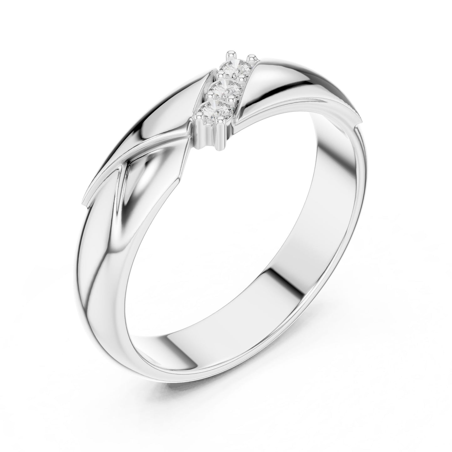 Men's Round Lab Grown Diamond Bypass Ring