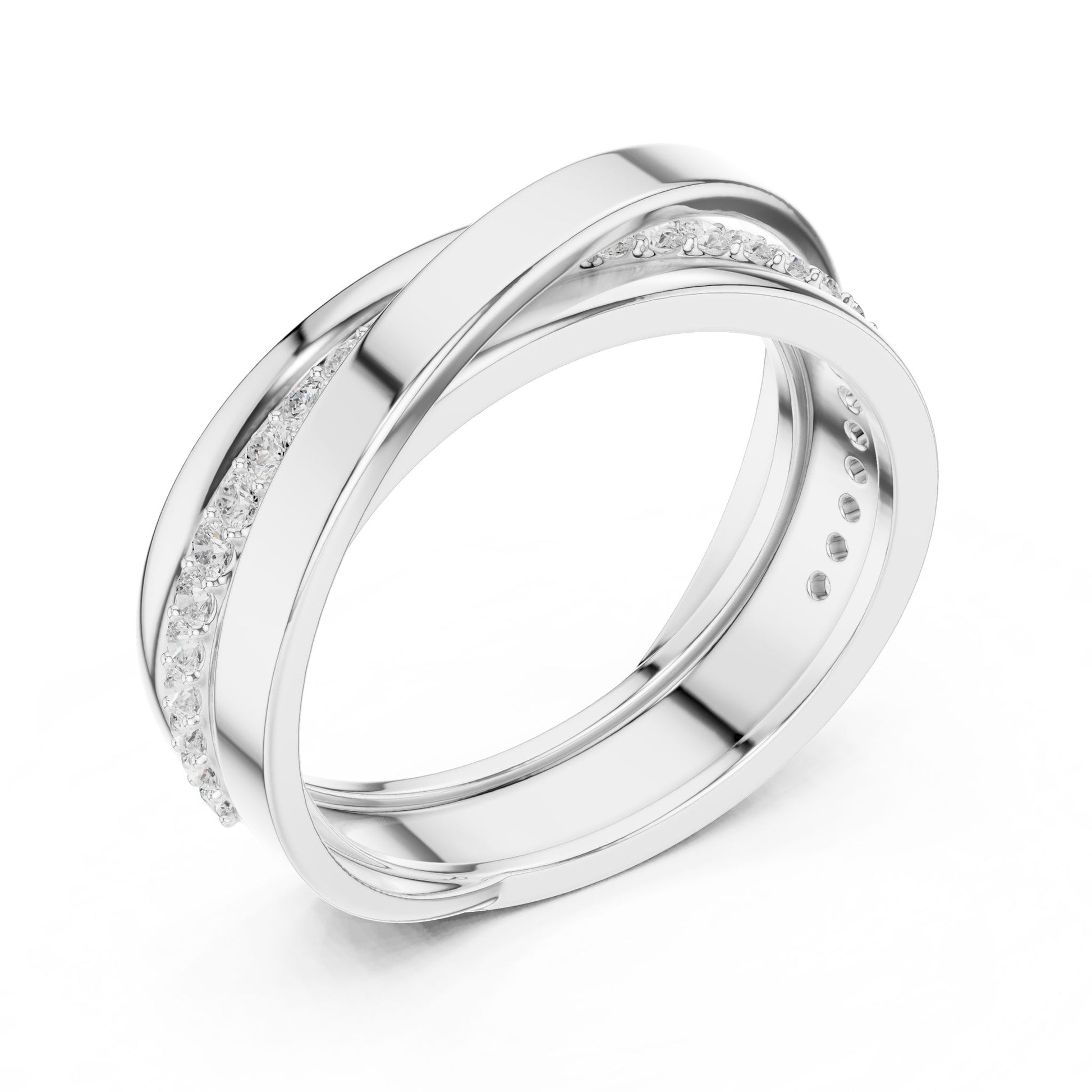 Men's Round Lab Grown Diamond Bypass Ring