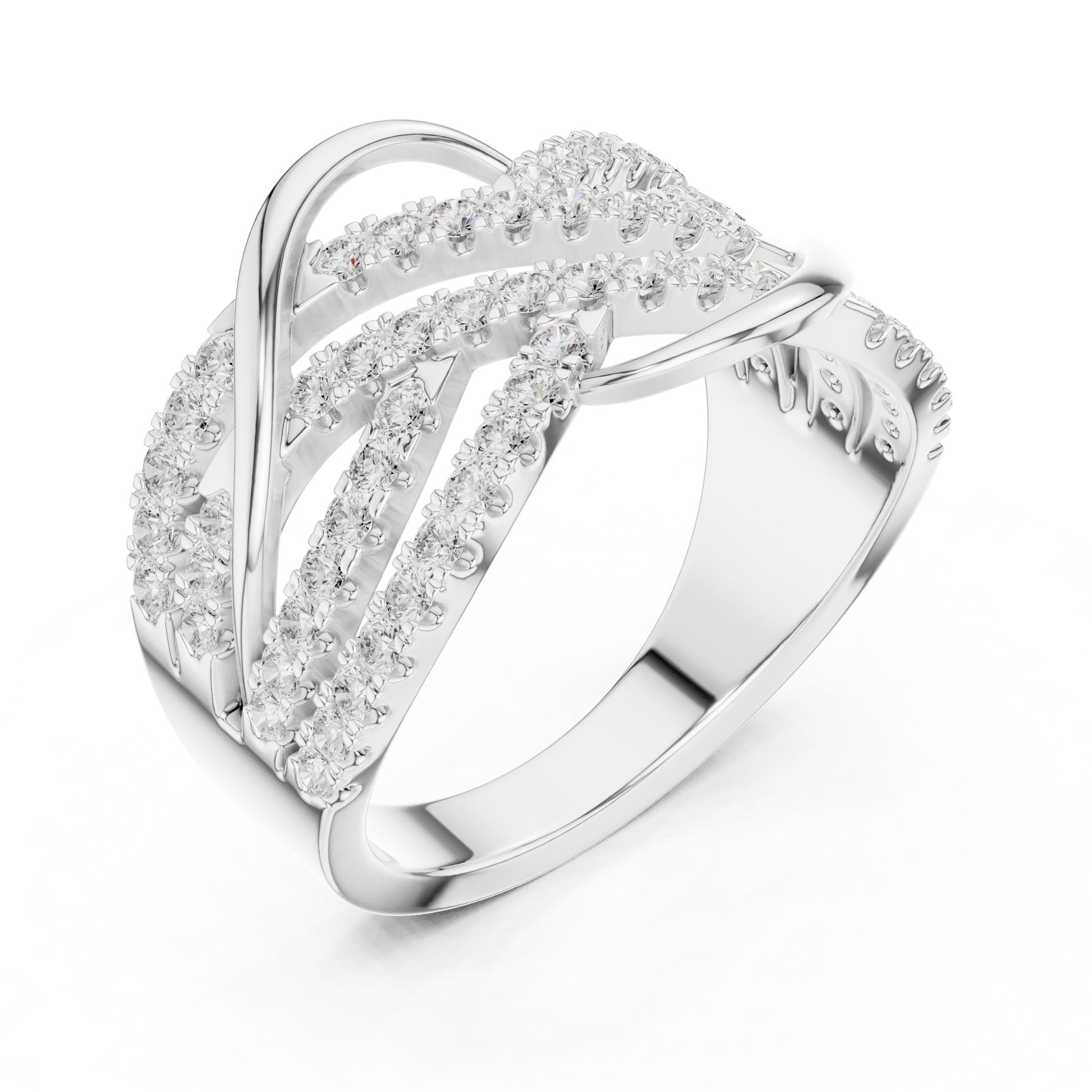 Women's Round Lab Grown Diamond Bypass Ring