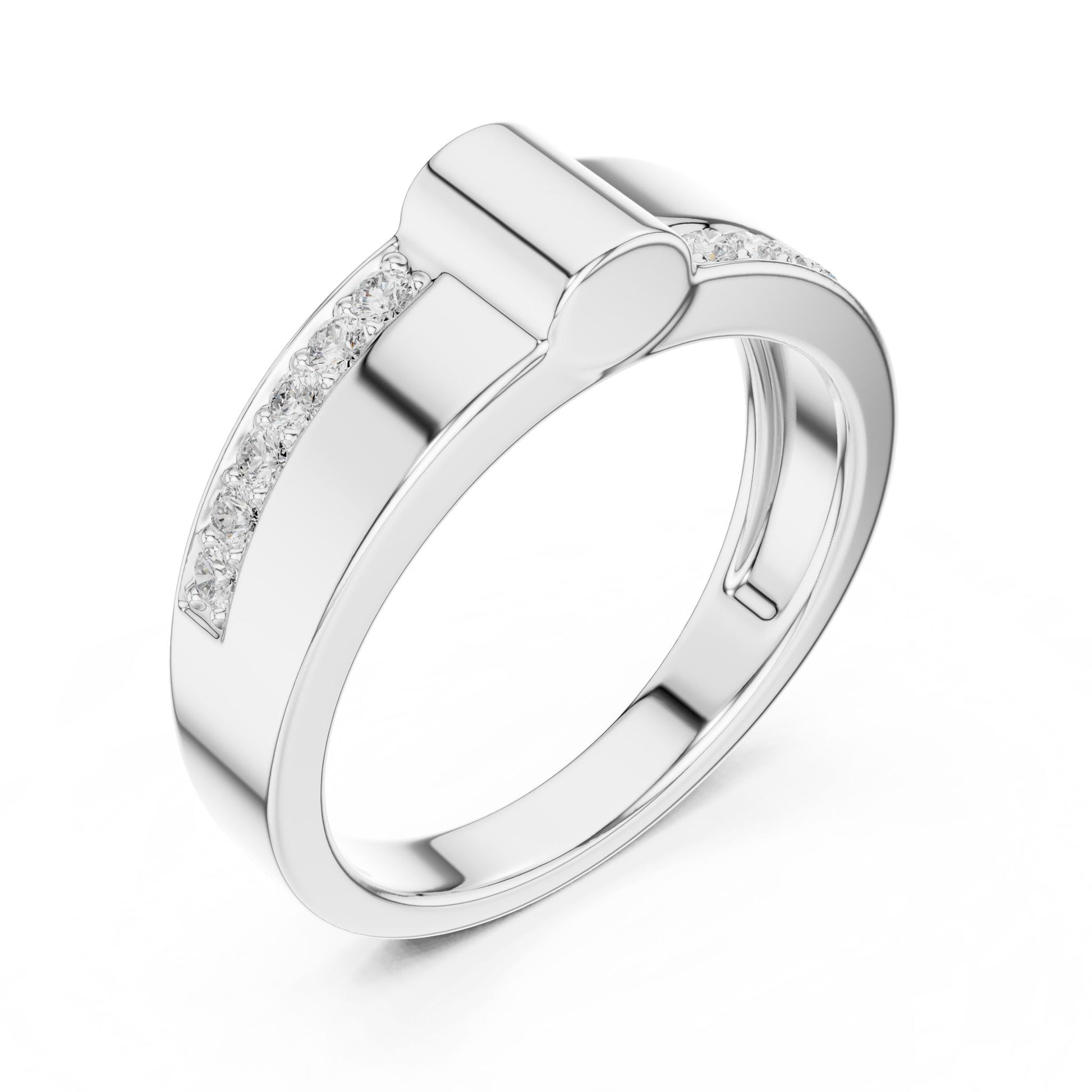 Men's Round Lab Grown Diamond Bypass Ring