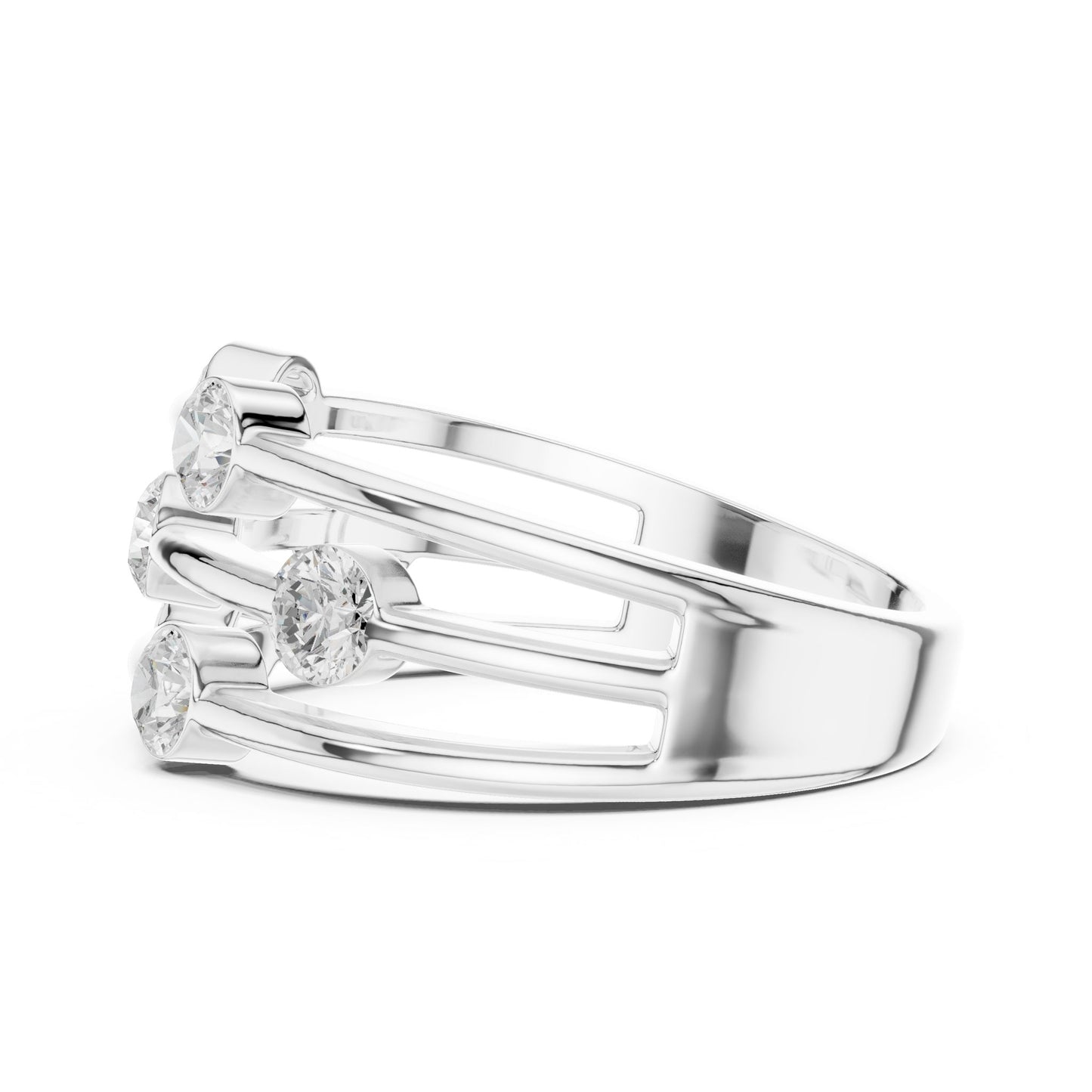 Round Lab Grown Diamond Bypass Engagement Ring