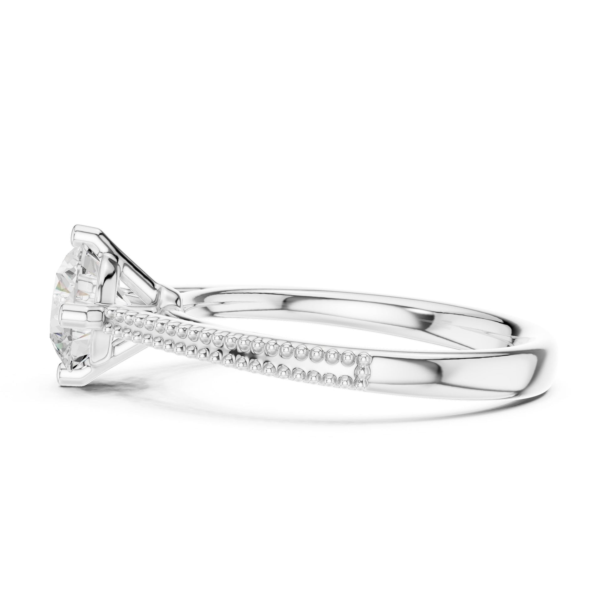 Round Lab Grown Diamond Bypass Engagement Ring