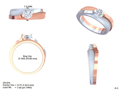 Men's Round Lab Grown Diamond Bypass Ring