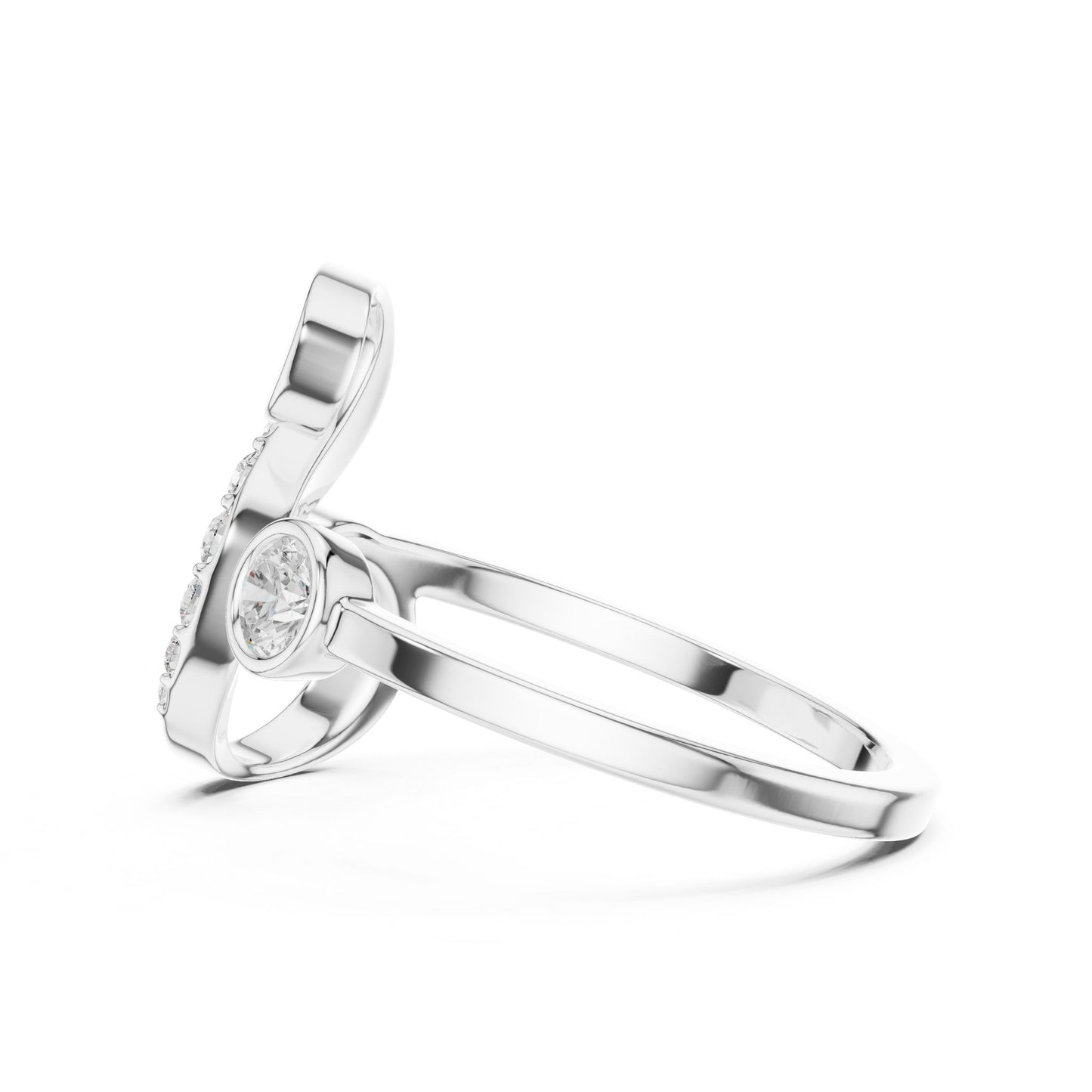 Women's Round Lab Grown Diamond Bypass Ring