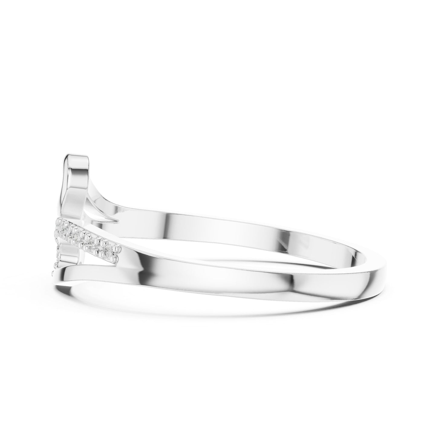 Round Lab Grown Diamond Bypass Engagement Ring
