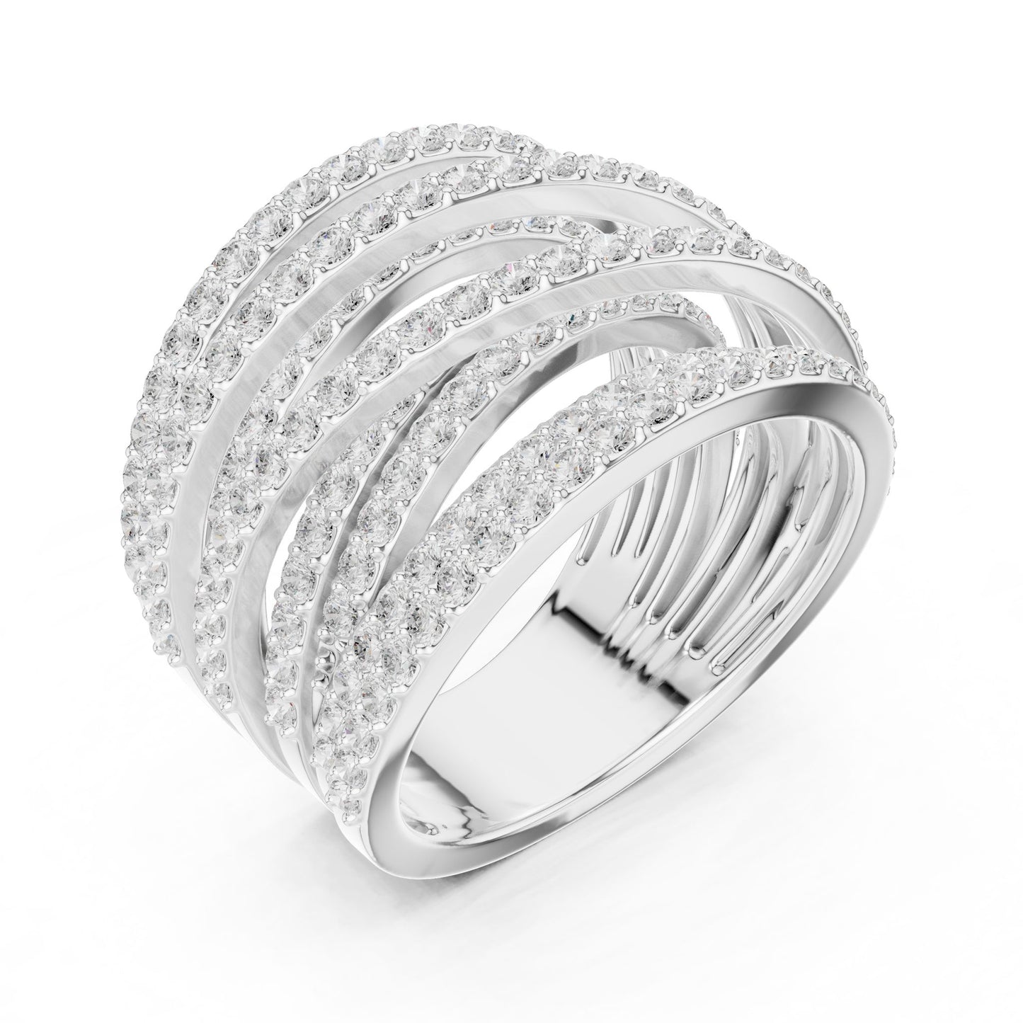 Round Lab Grown Diamond Bypass Engagement Ring