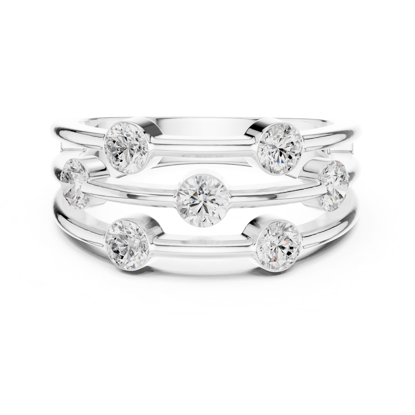 Round Lab Grown Diamond Bypass Engagement Ring