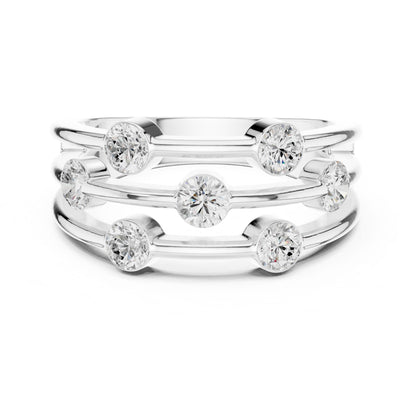 Round Lab Grown Diamond Bypass Engagement Ring