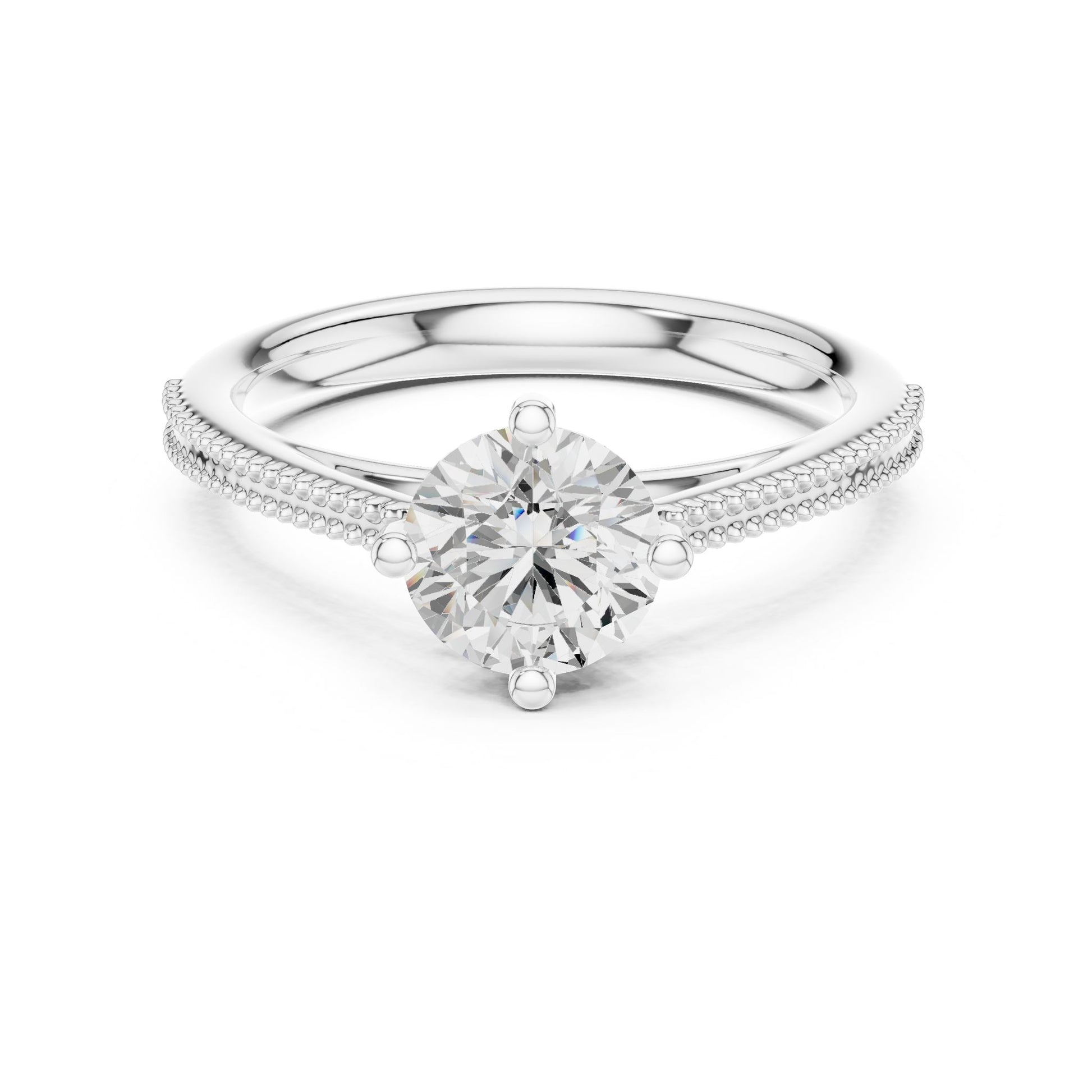 Round Lab Grown Diamond Bypass Engagement Ring