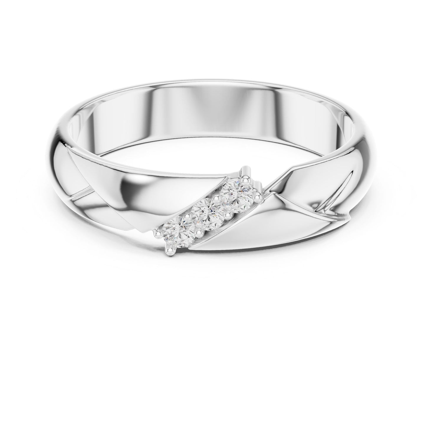 Men's Round Lab Grown Diamond Bypass Ring