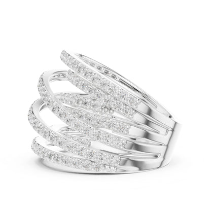 Round Lab Grown Diamond Bypass Engagement Ring