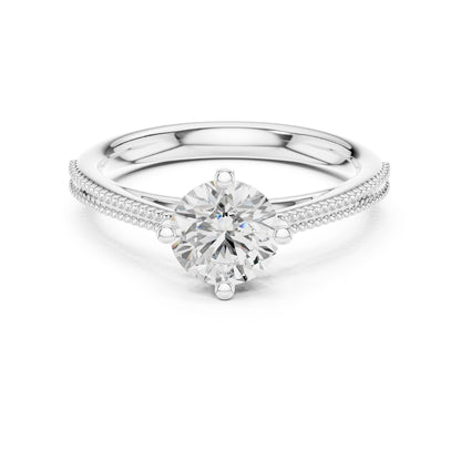 Round Lab Grown Diamond Bypass Engagement Ring