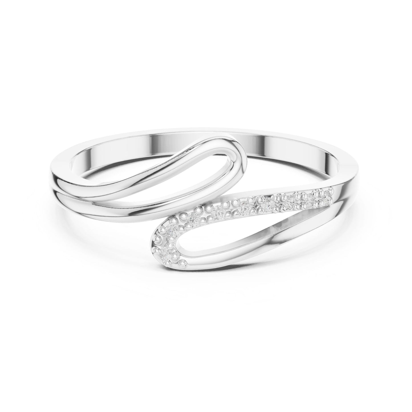 Round Lab Grown Diamond Bypass Engagement Ring