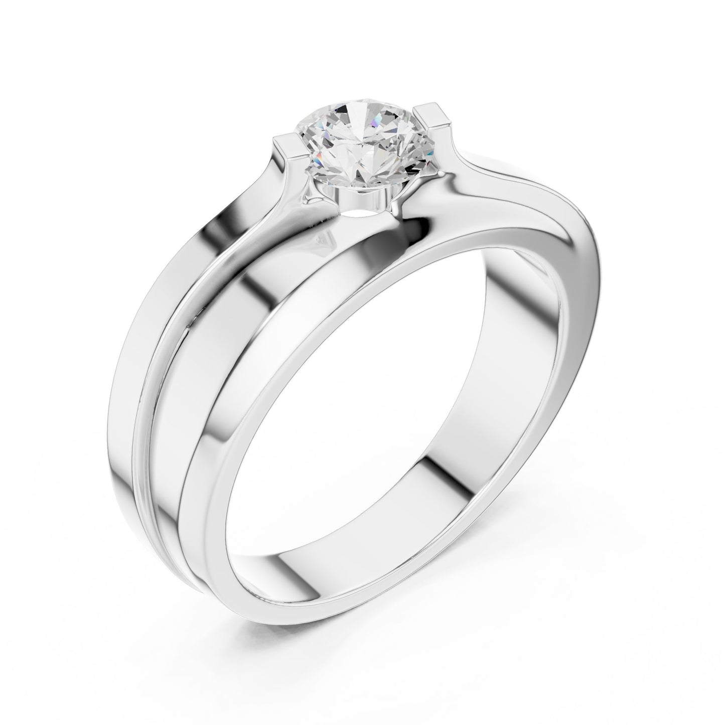 Men's Round Lab Grown Diamond Bypass Ring