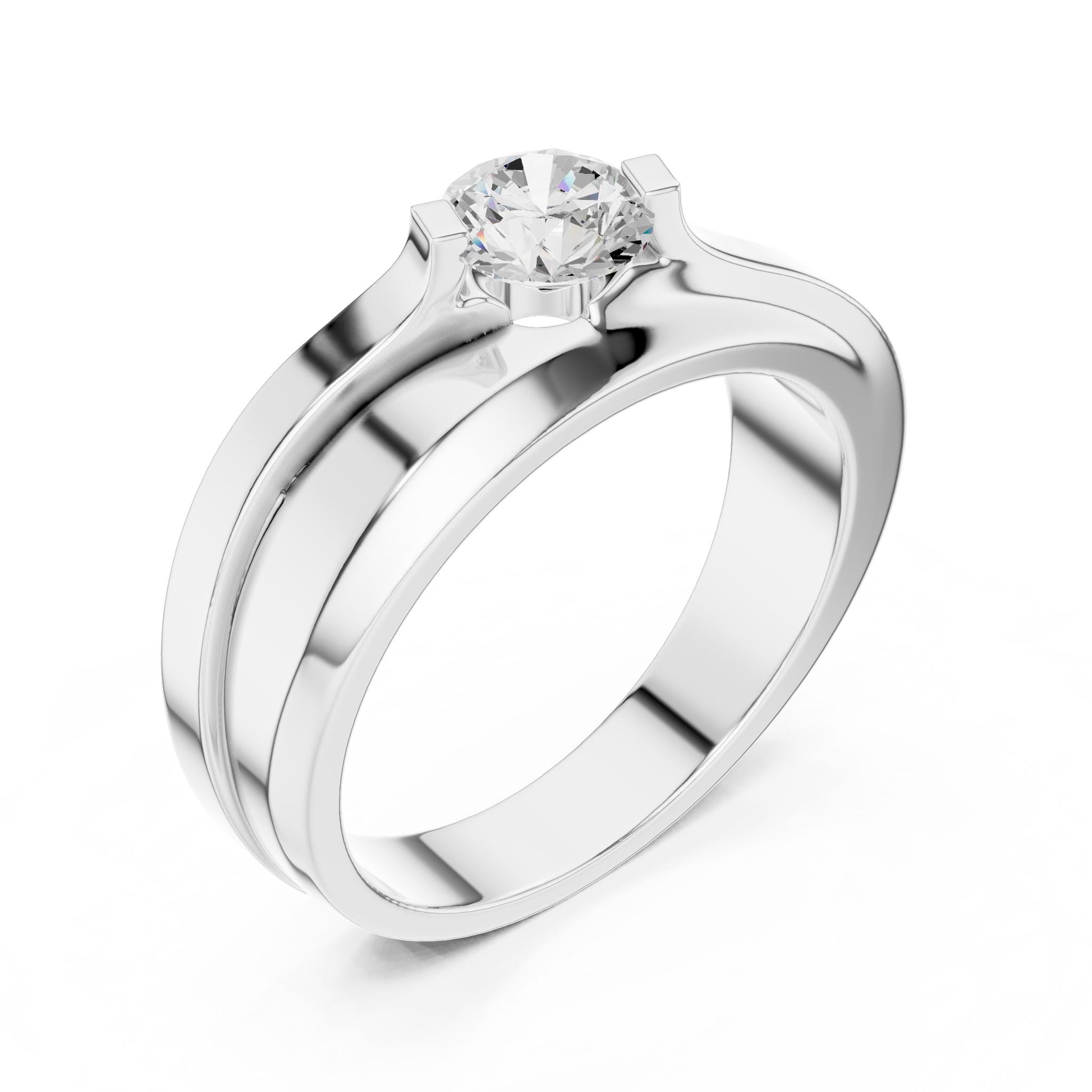 Men's Round Lab Grown Diamond Bypass Ring