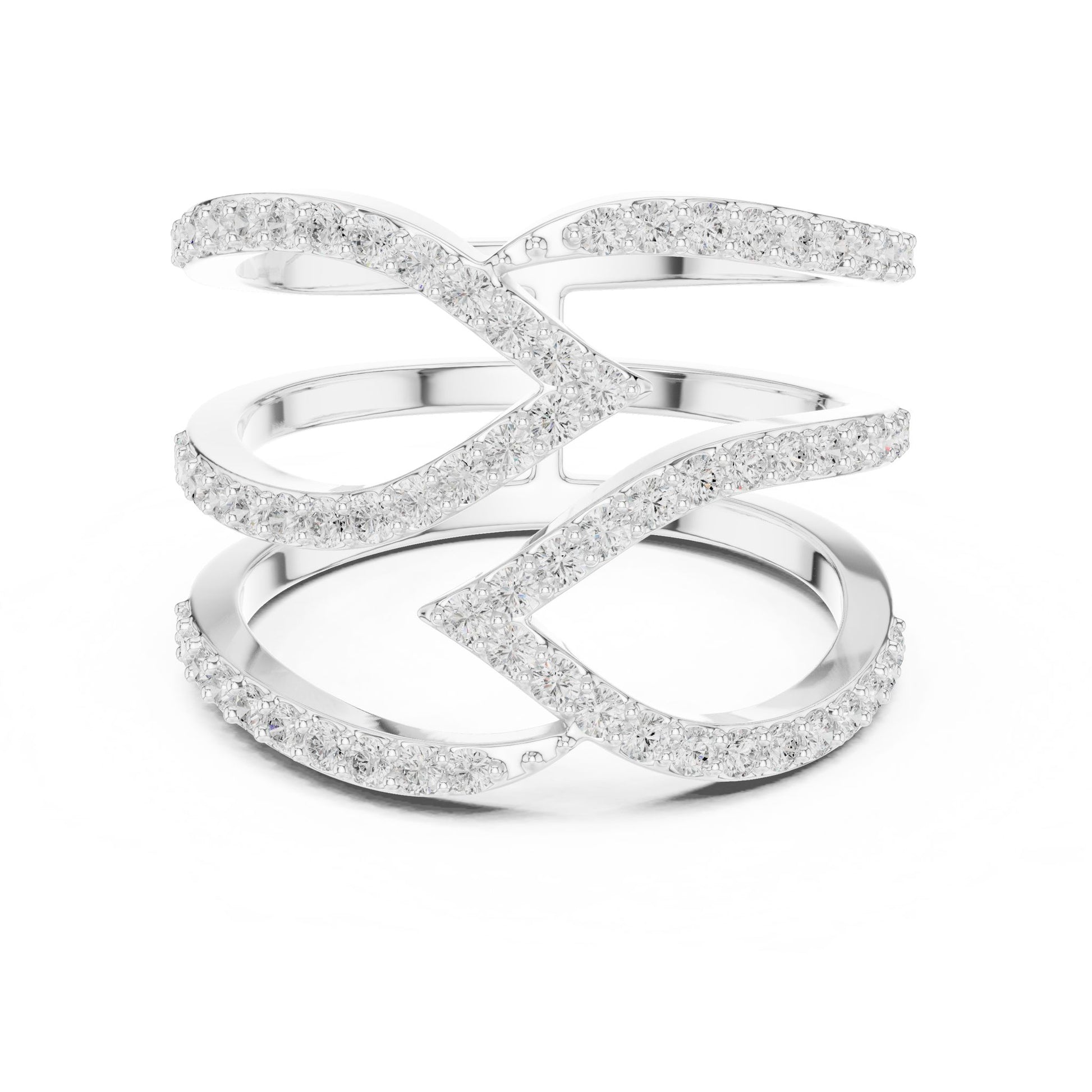 Women's Round Lab Grown Diamond Bypass Ring