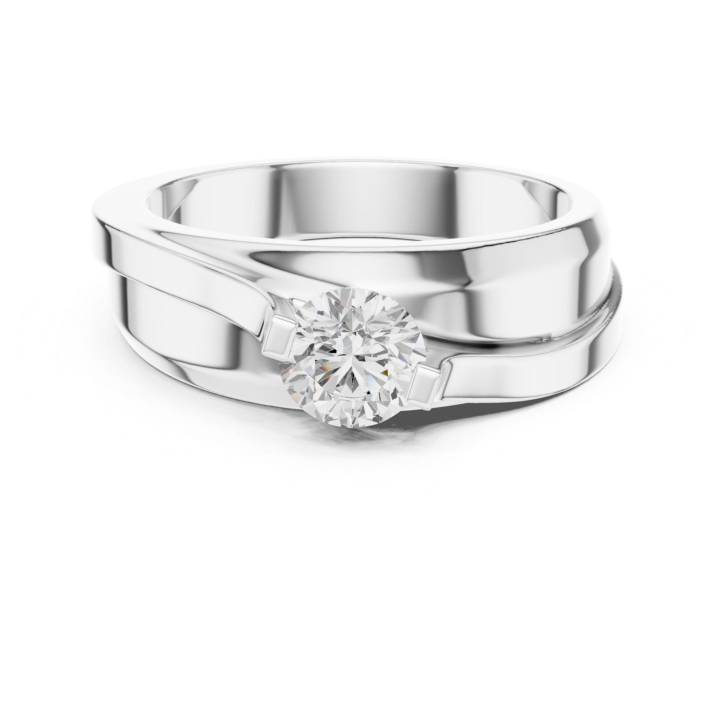Men's Round Lab Grown Diamond Bypass Ring