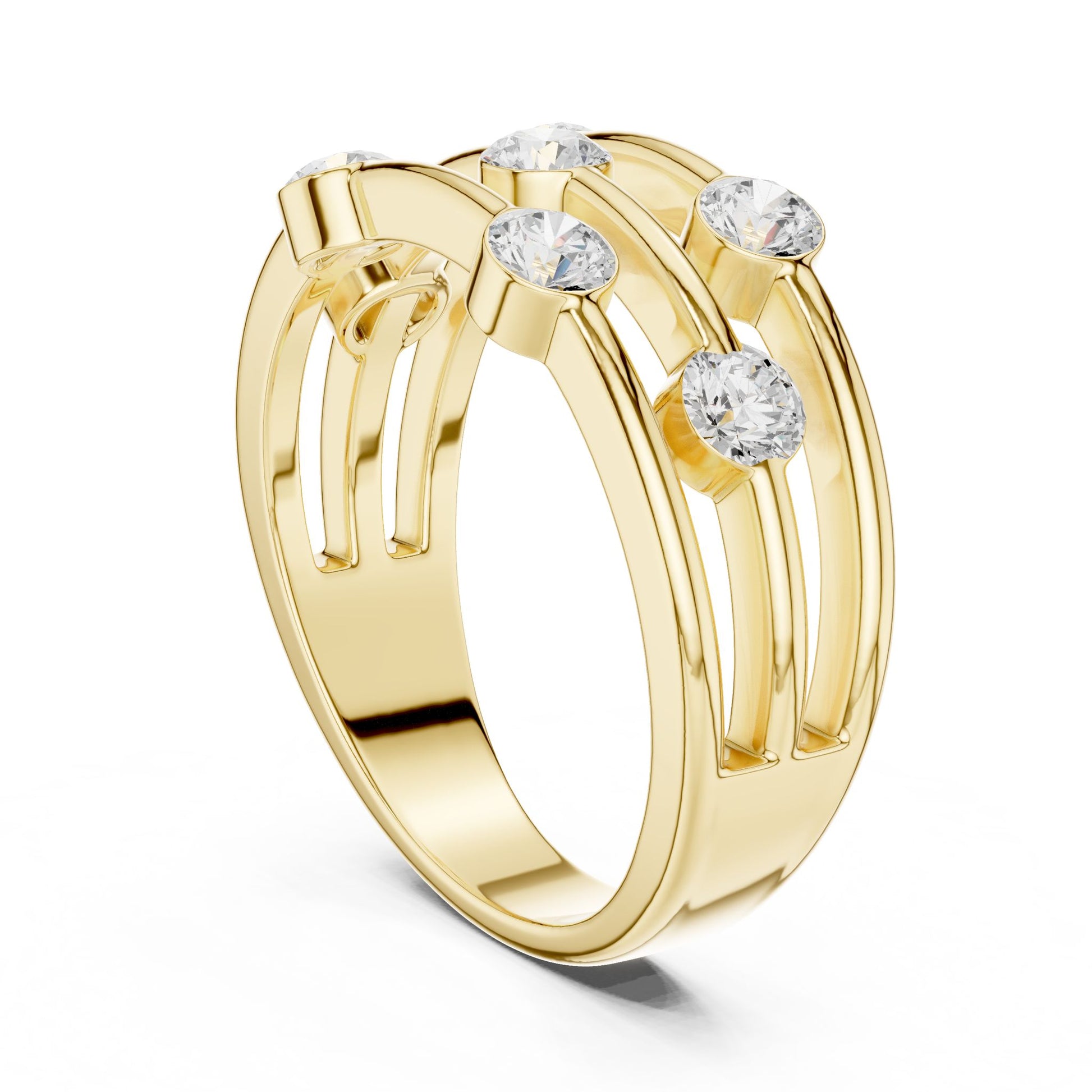Round Lab Grown Diamond Bypass Engagement Ring