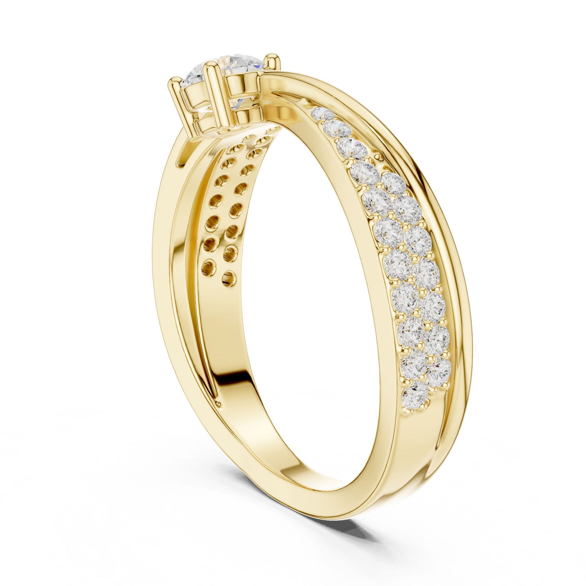 Women's Round Lab Grown Diamond Bypass Ring