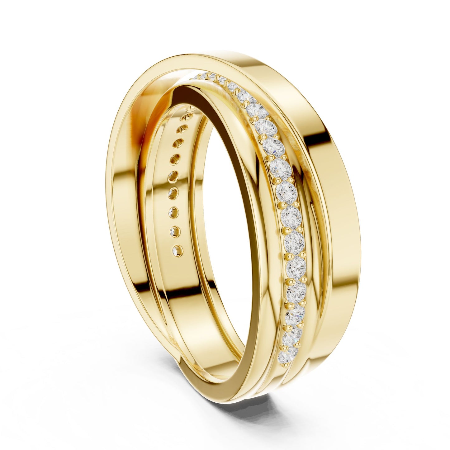 Men's Round Lab Grown Diamond Bypass Ring