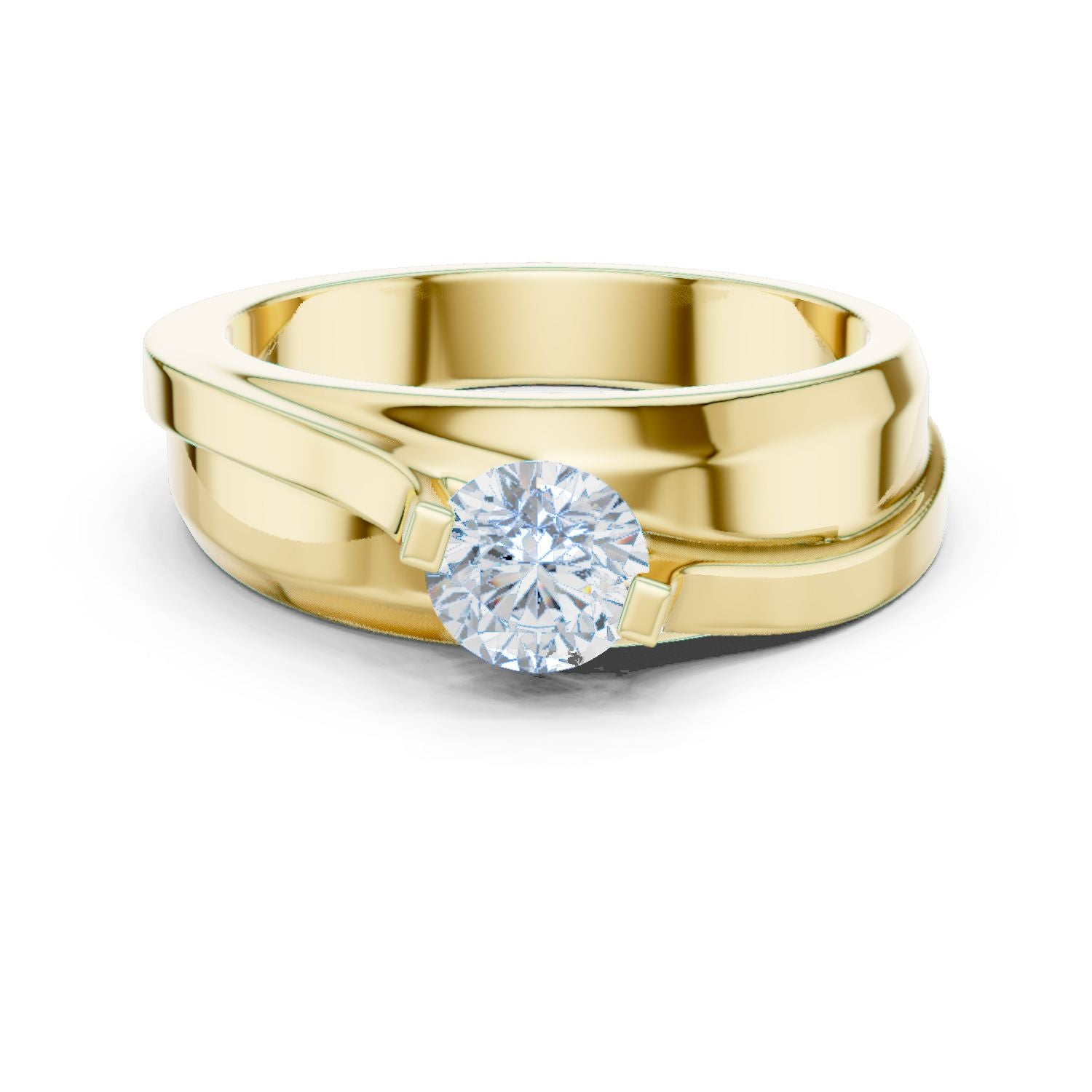Men's Round Lab Grown Diamond Bypass Ring