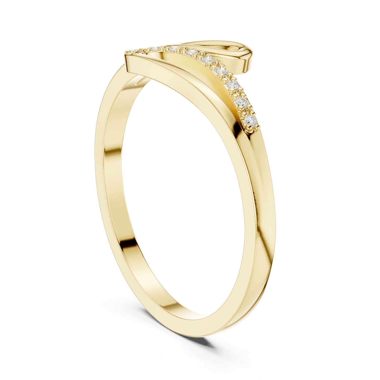 Round Lab Grown Diamond Bypass Engagement Ring