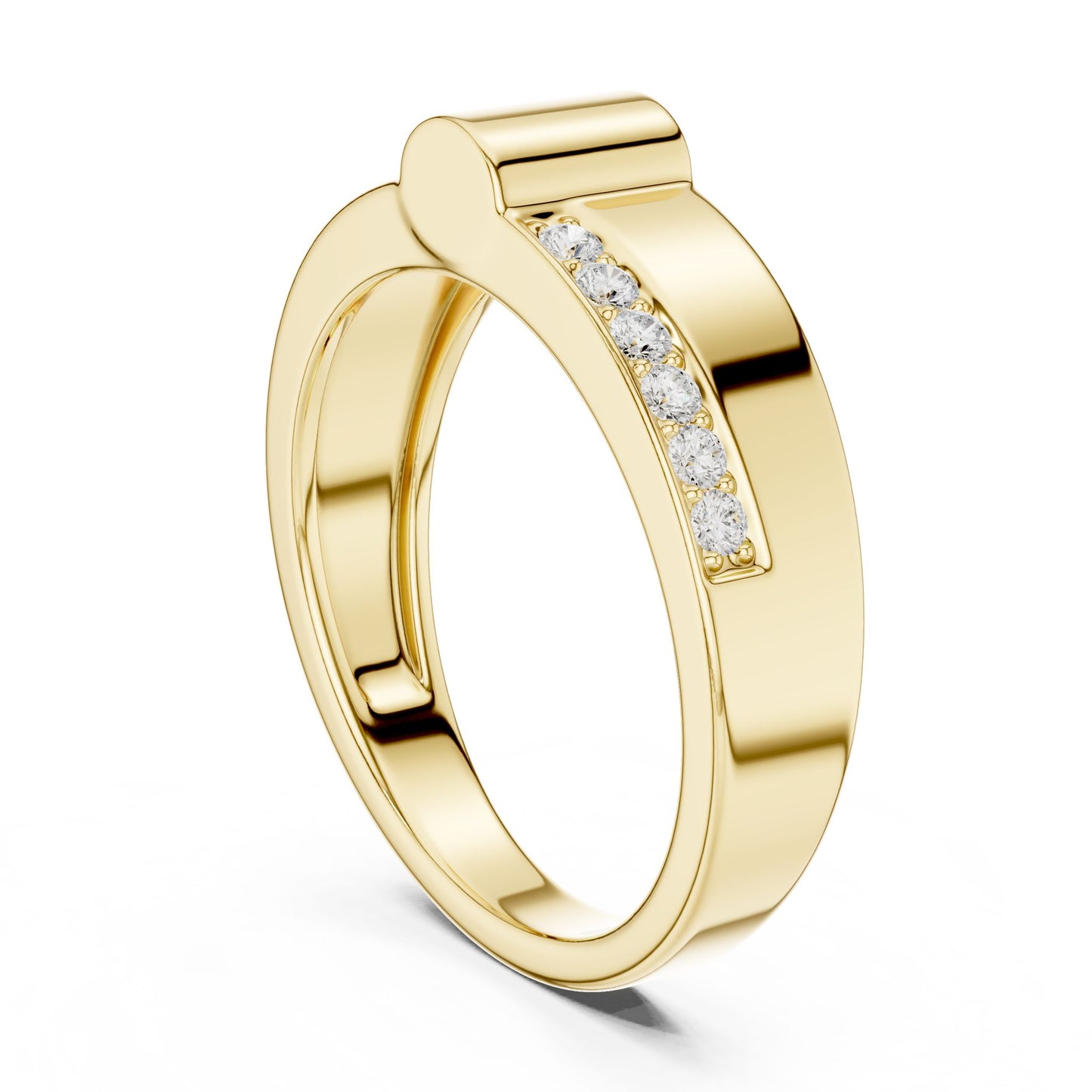 Men's Round Lab Grown Diamond Bypass Ring