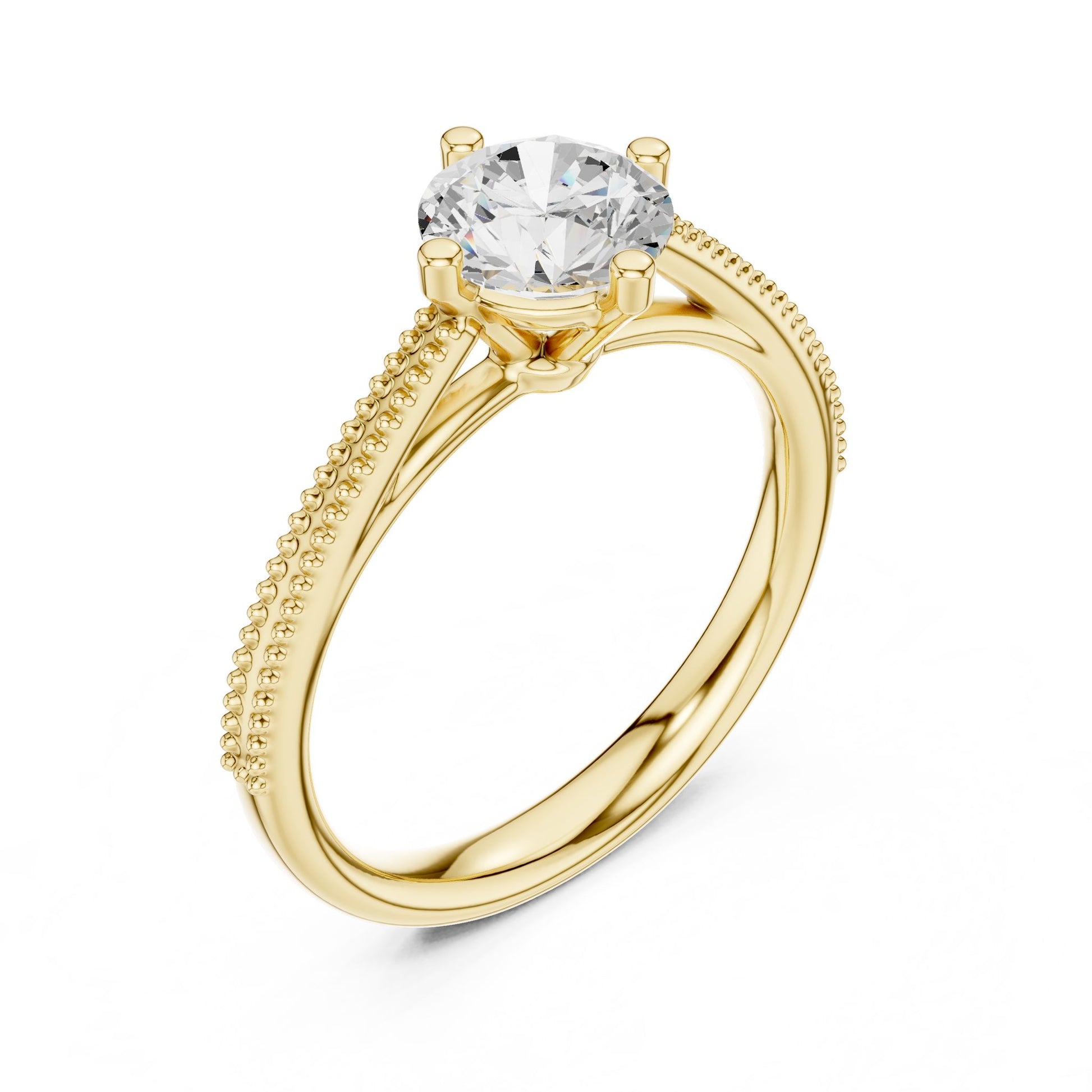 Round Lab Grown Diamond Bypass Engagement Ring