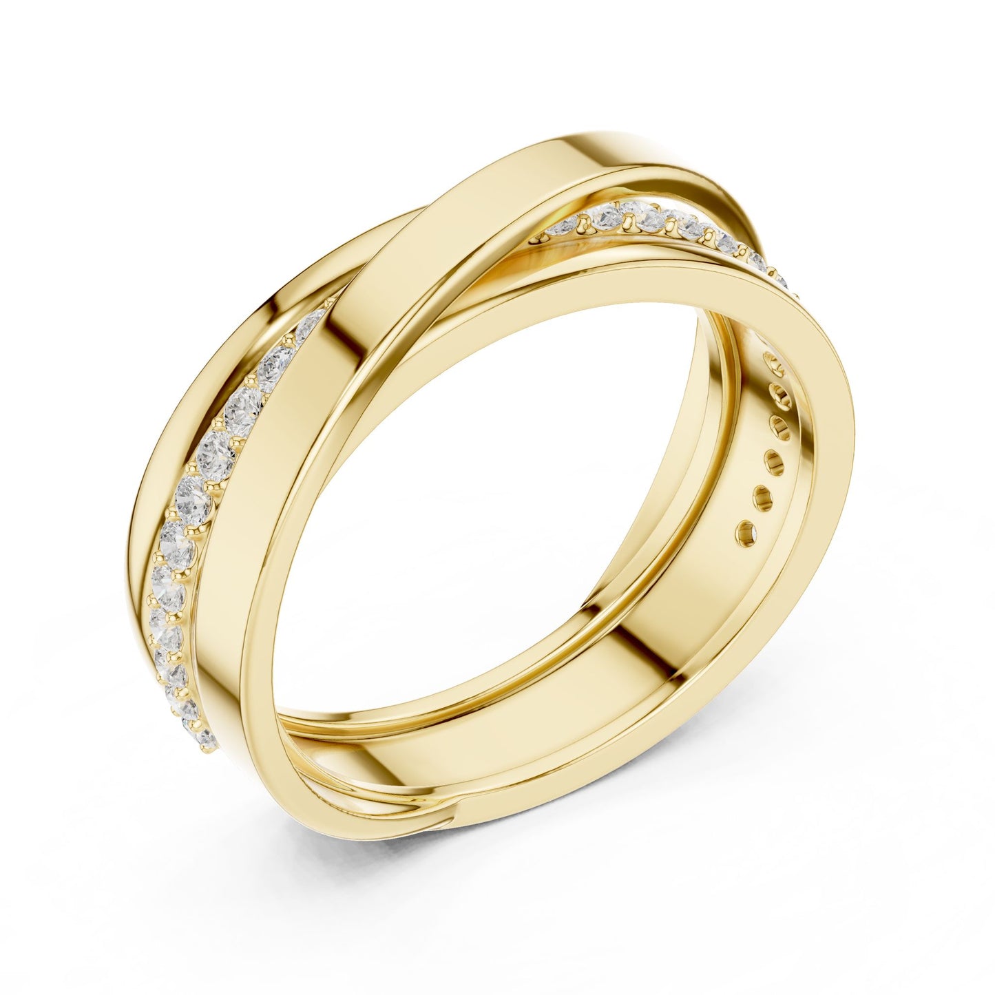 Men's Round Lab Grown Diamond Bypass Ring