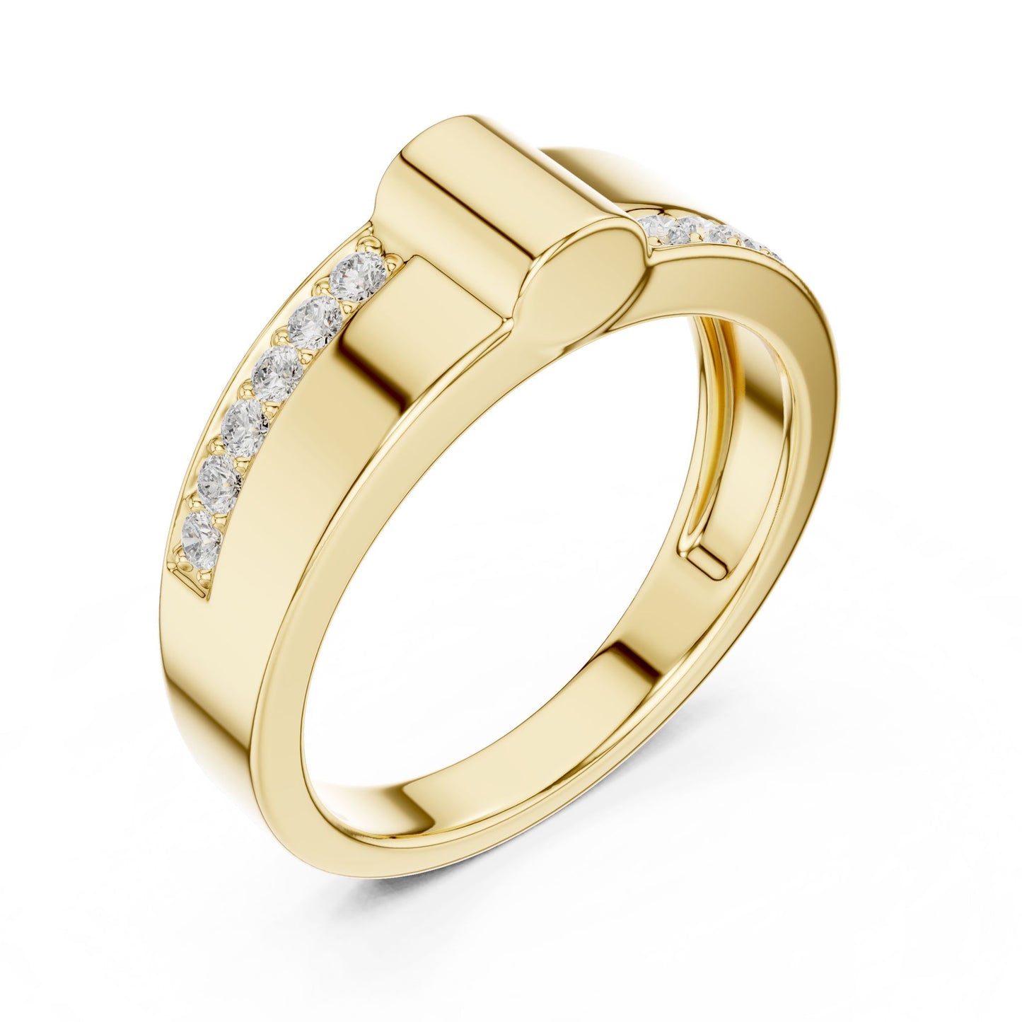 Men's Round Lab Grown Diamond Bypass Ring