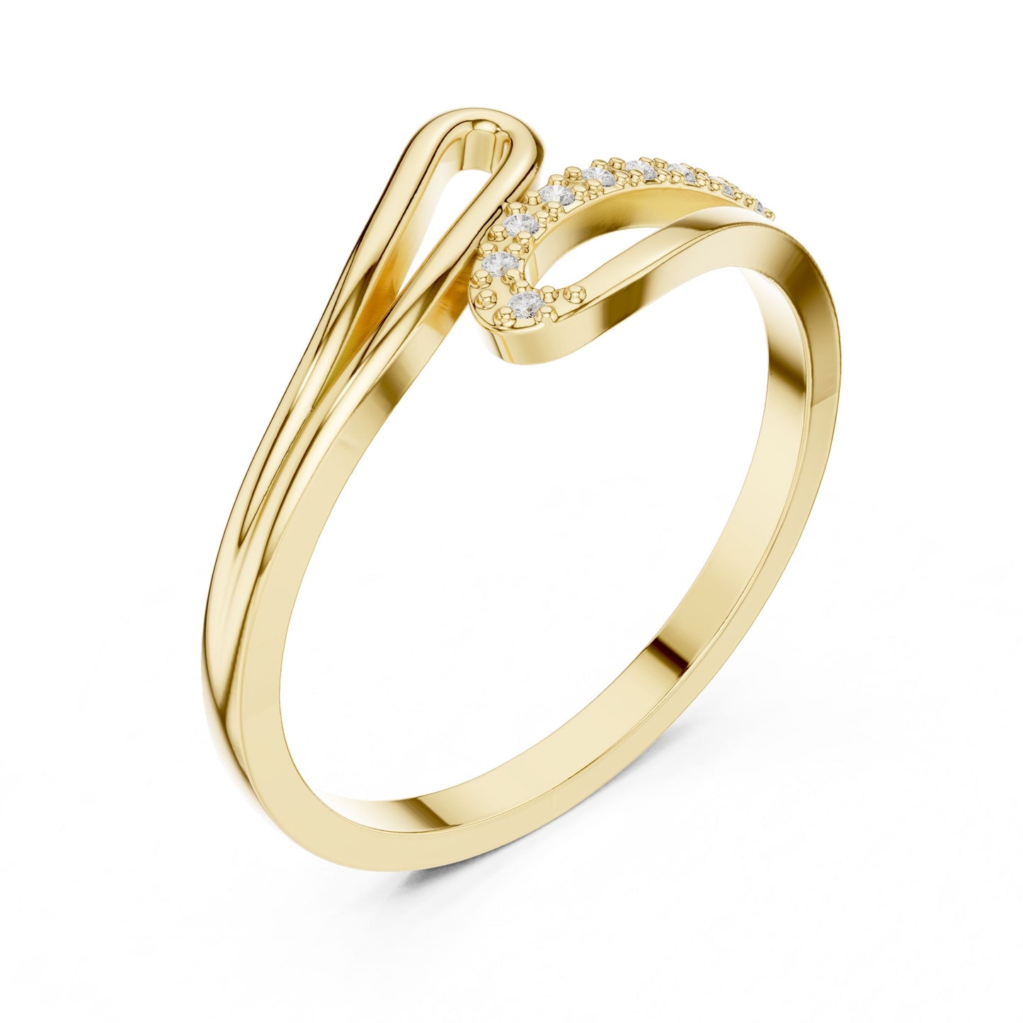 Round Lab Grown Diamond Bypass Engagement Ring