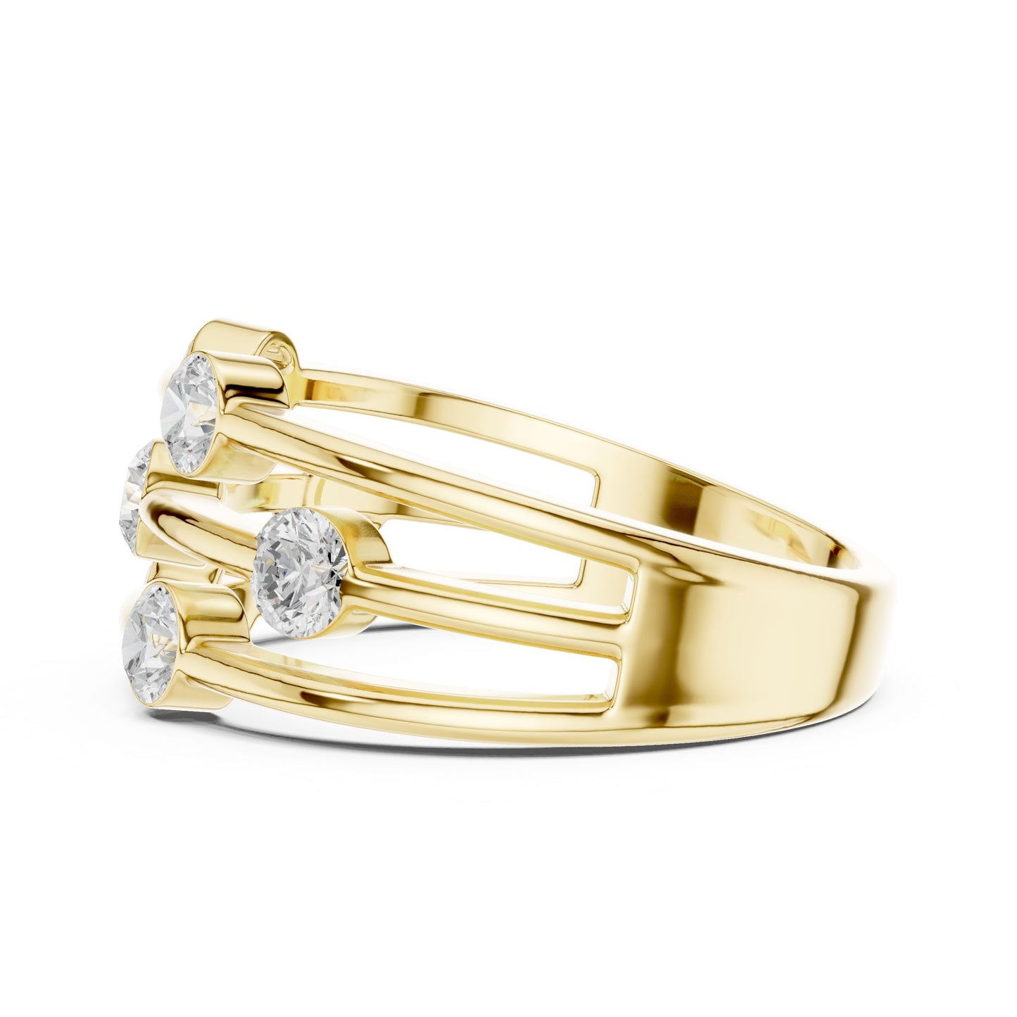 Round Lab Grown Diamond Bypass Engagement Ring