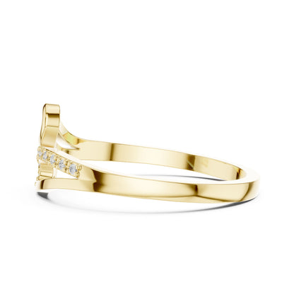 Round Lab Grown Diamond Bypass Engagement Ring