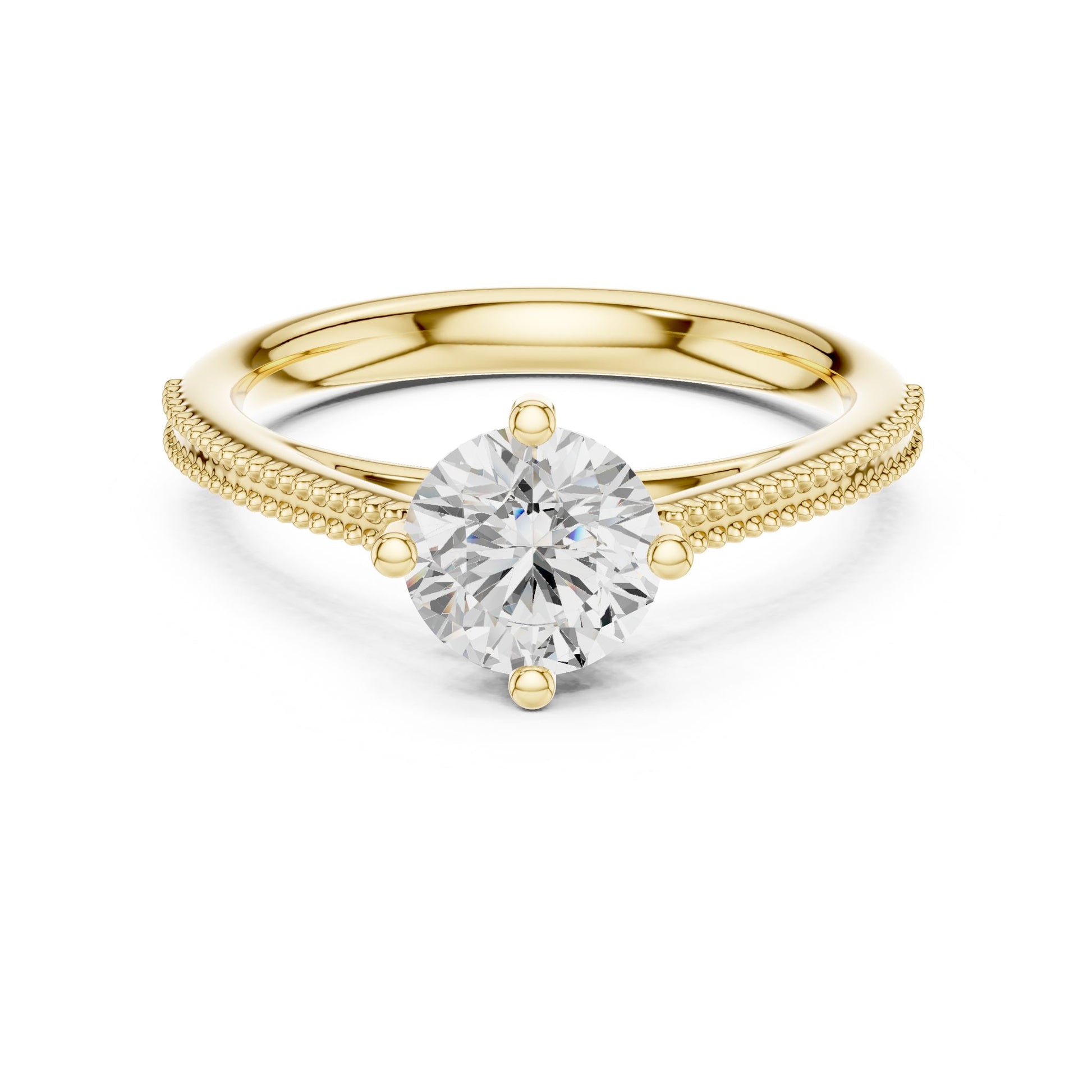 Round Lab Grown Diamond Bypass Engagement Ring