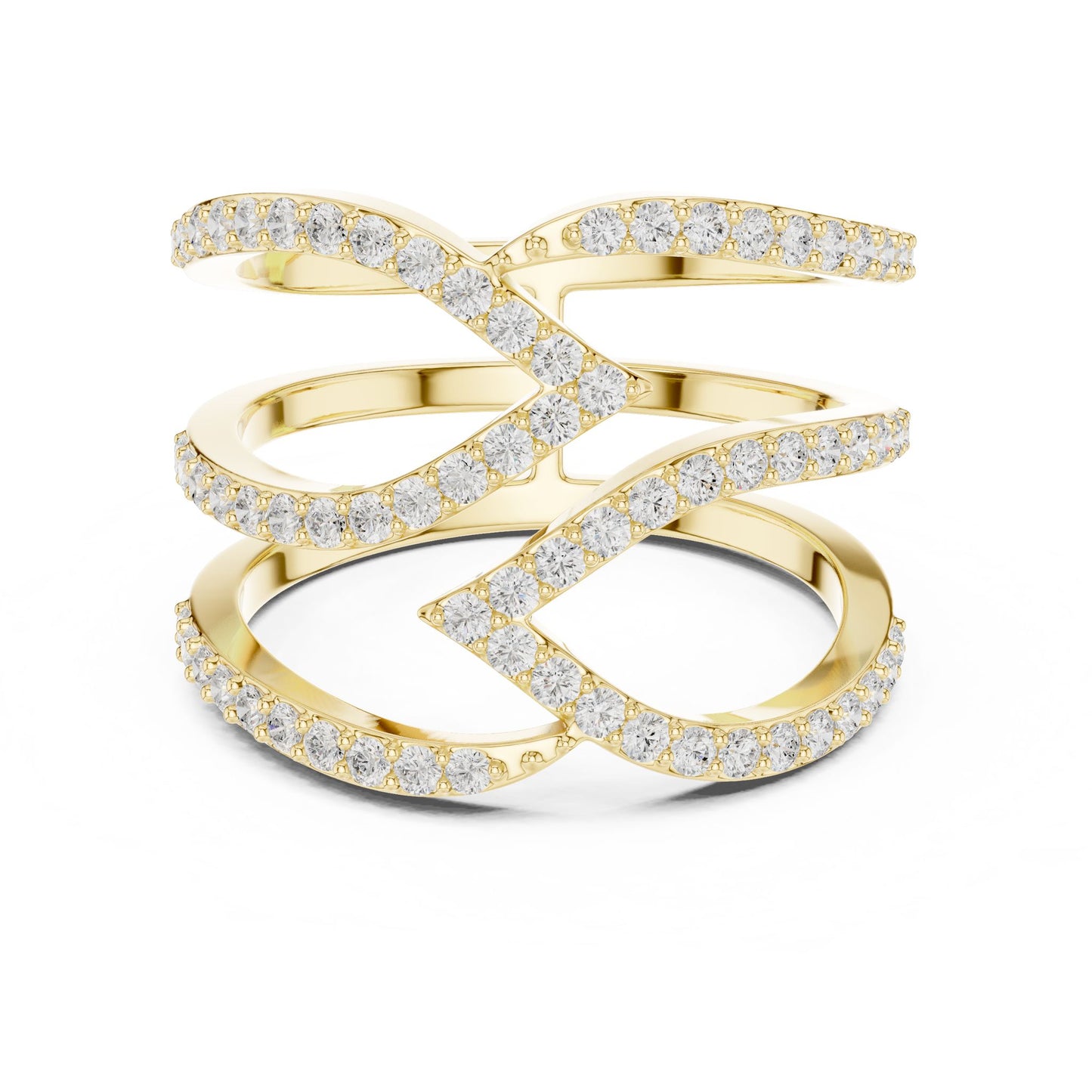 Women's Round Lab Grown Diamond Bypass Ring