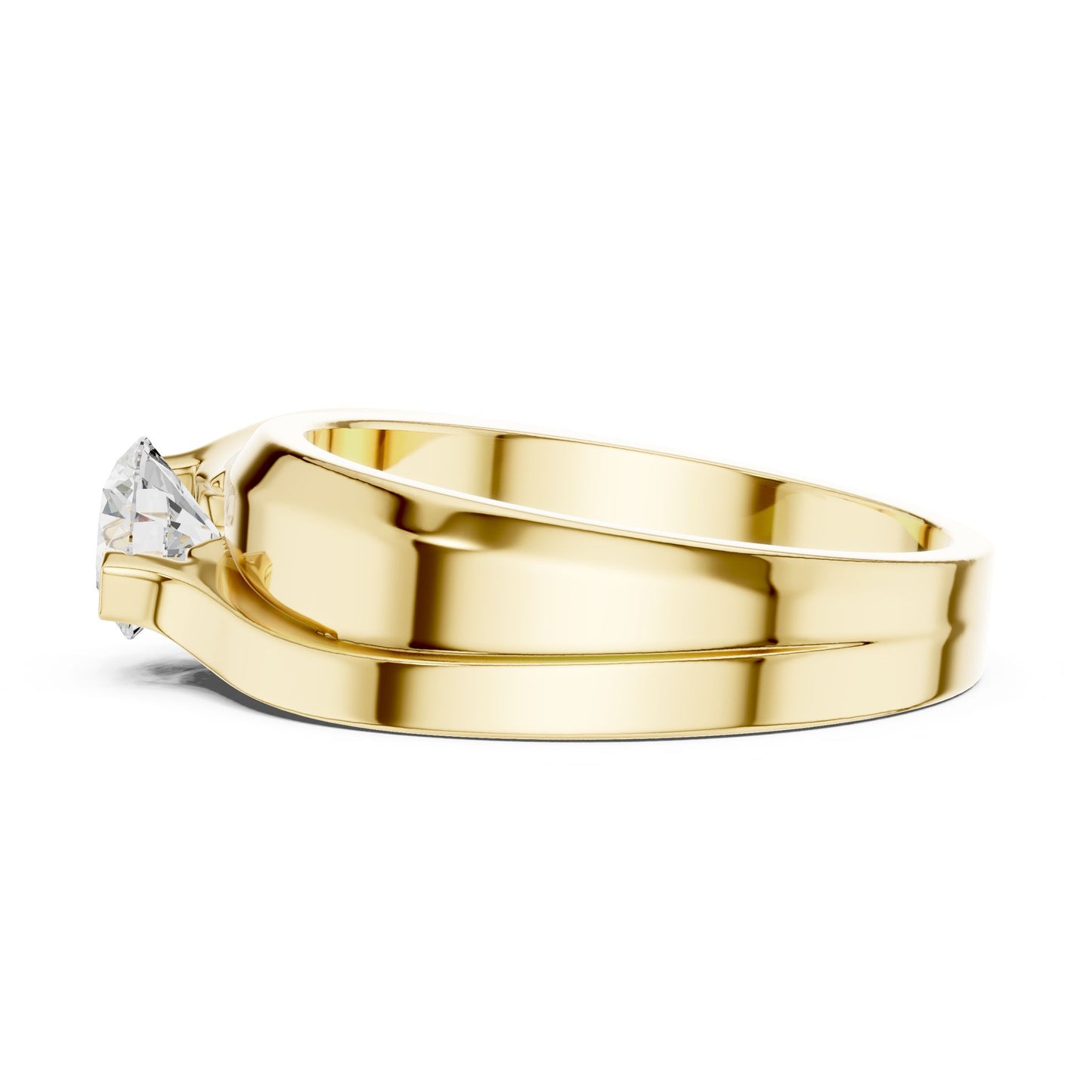 Men's Round Lab Grown Diamond Bypass Ring