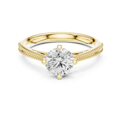 Round Lab Grown Diamond Bypass Engagement Ring