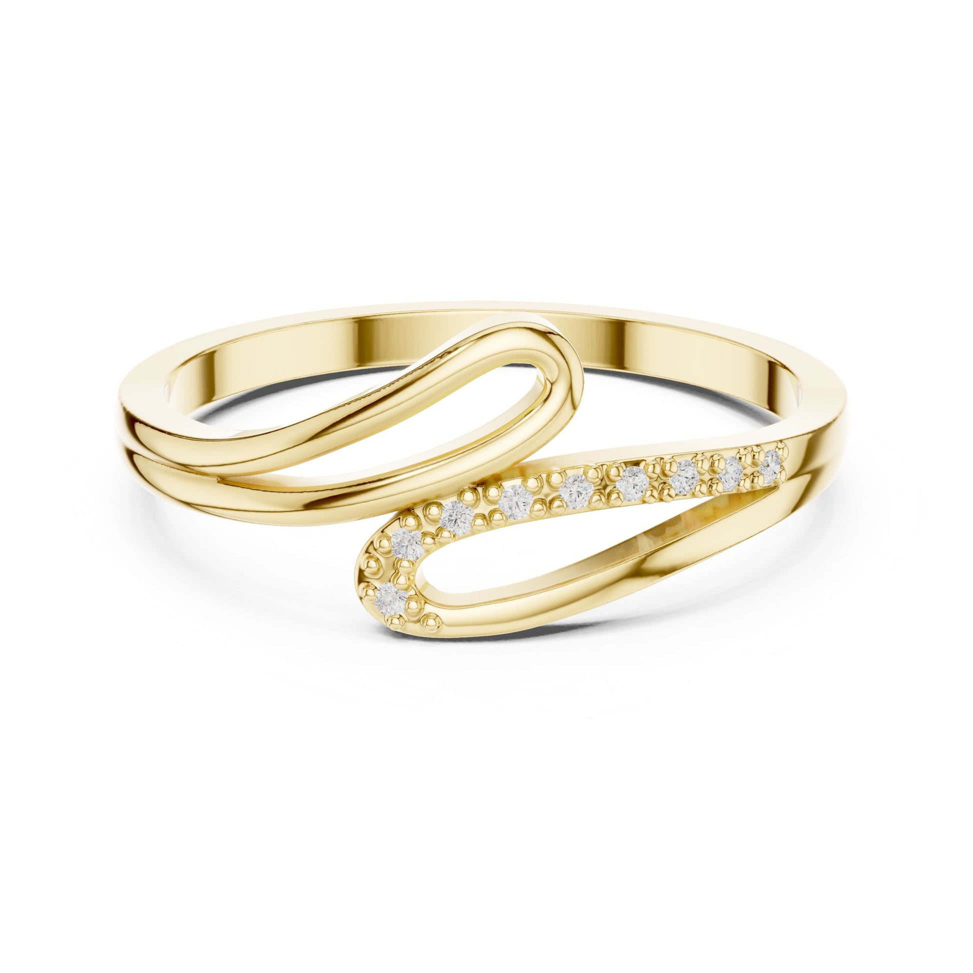 Round Lab Grown Diamond Bypass Engagement Ring
