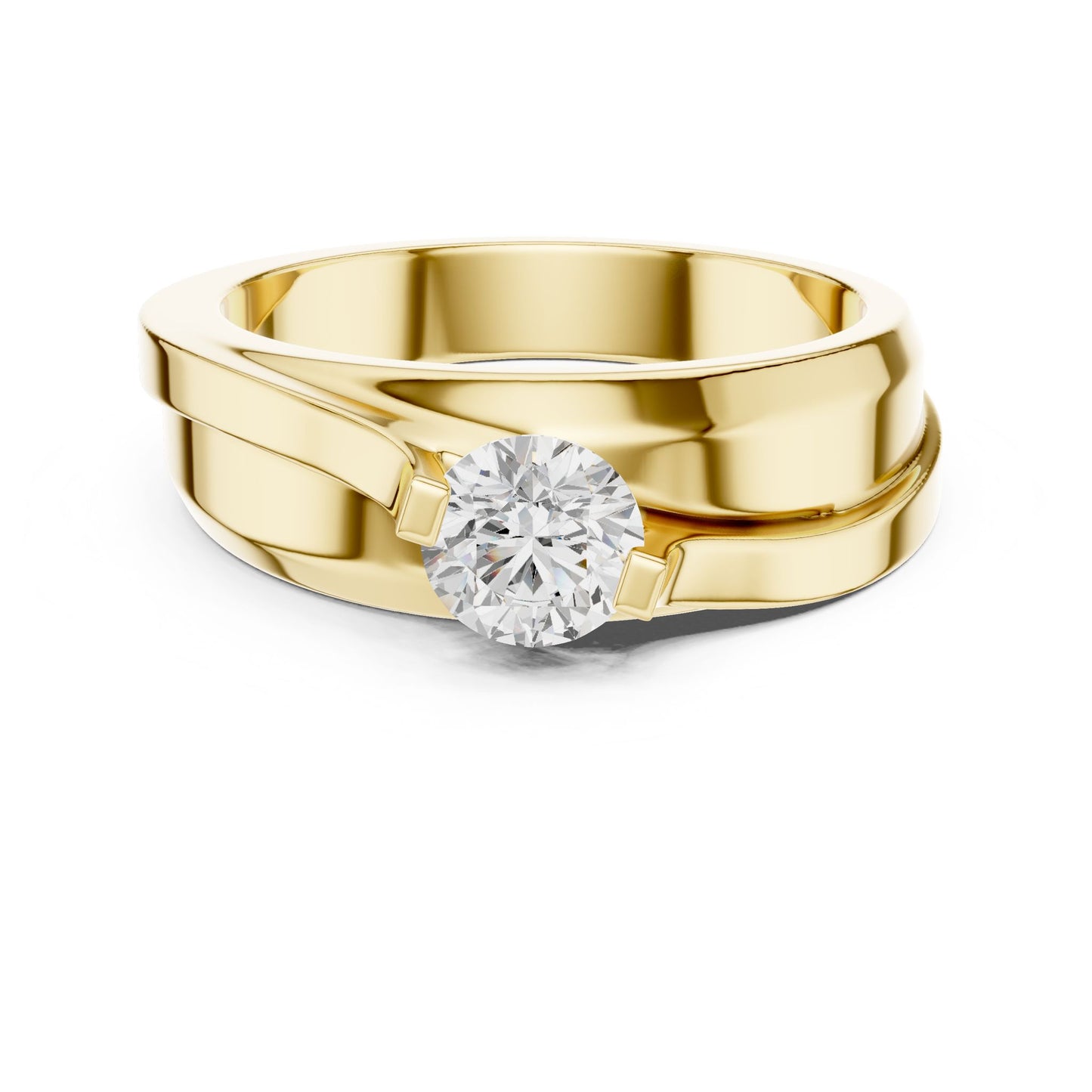Men's Round Lab Grown Diamond Bypass Ring