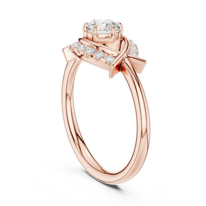 Round Lab Grown Diamond Bypass Engagement Ring