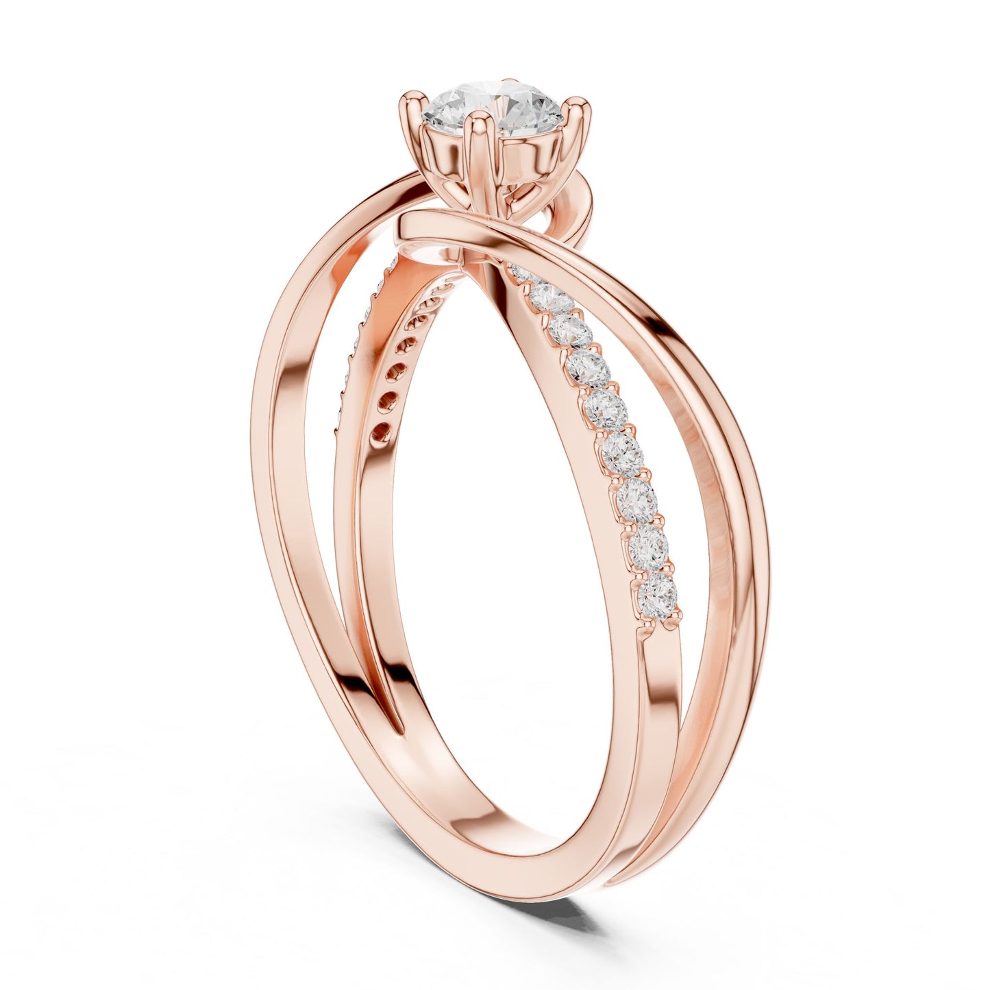 Women's Round Lab Grown Diamond Bypass Ring