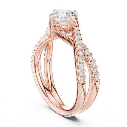 Round Lab Grown Diamond Bypass Engagement Ring