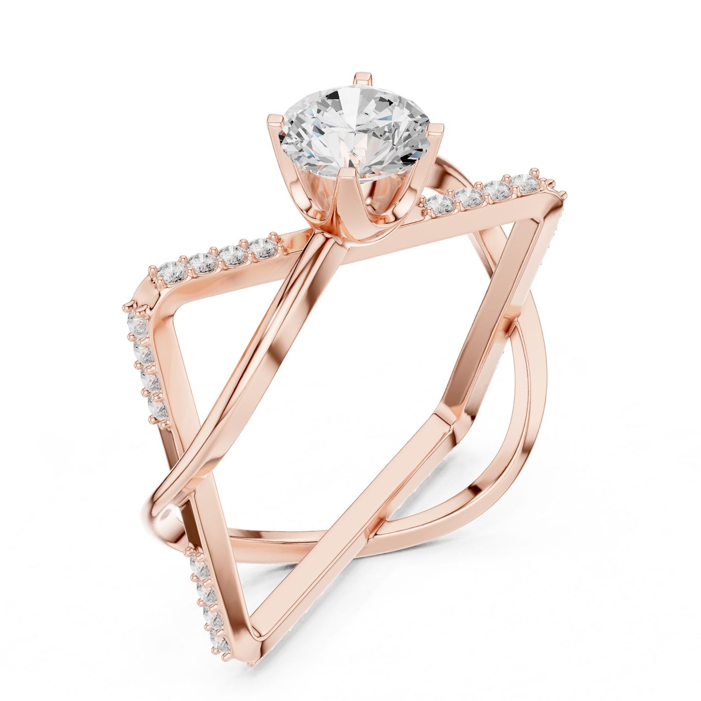 Women's Round Lab Grown Diamond Bypass Ring