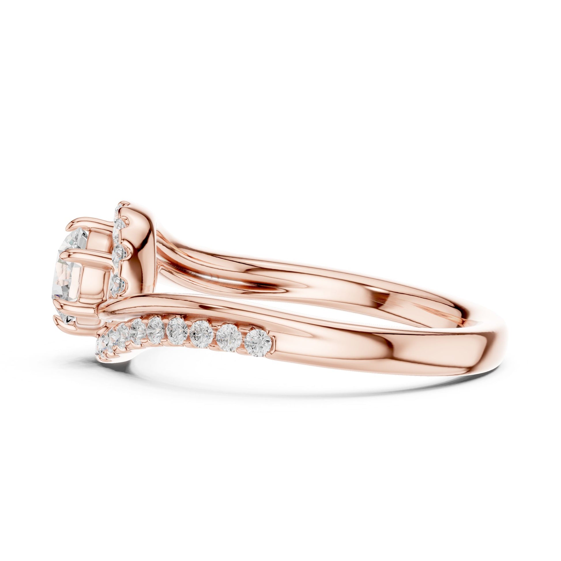 Round Lab Grown Diamond Bypass Engagement Ring