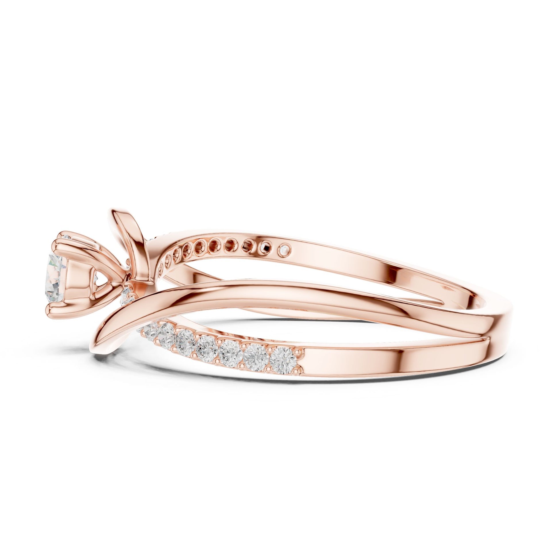 Women's Round Lab Grown Diamond Bypass Ring