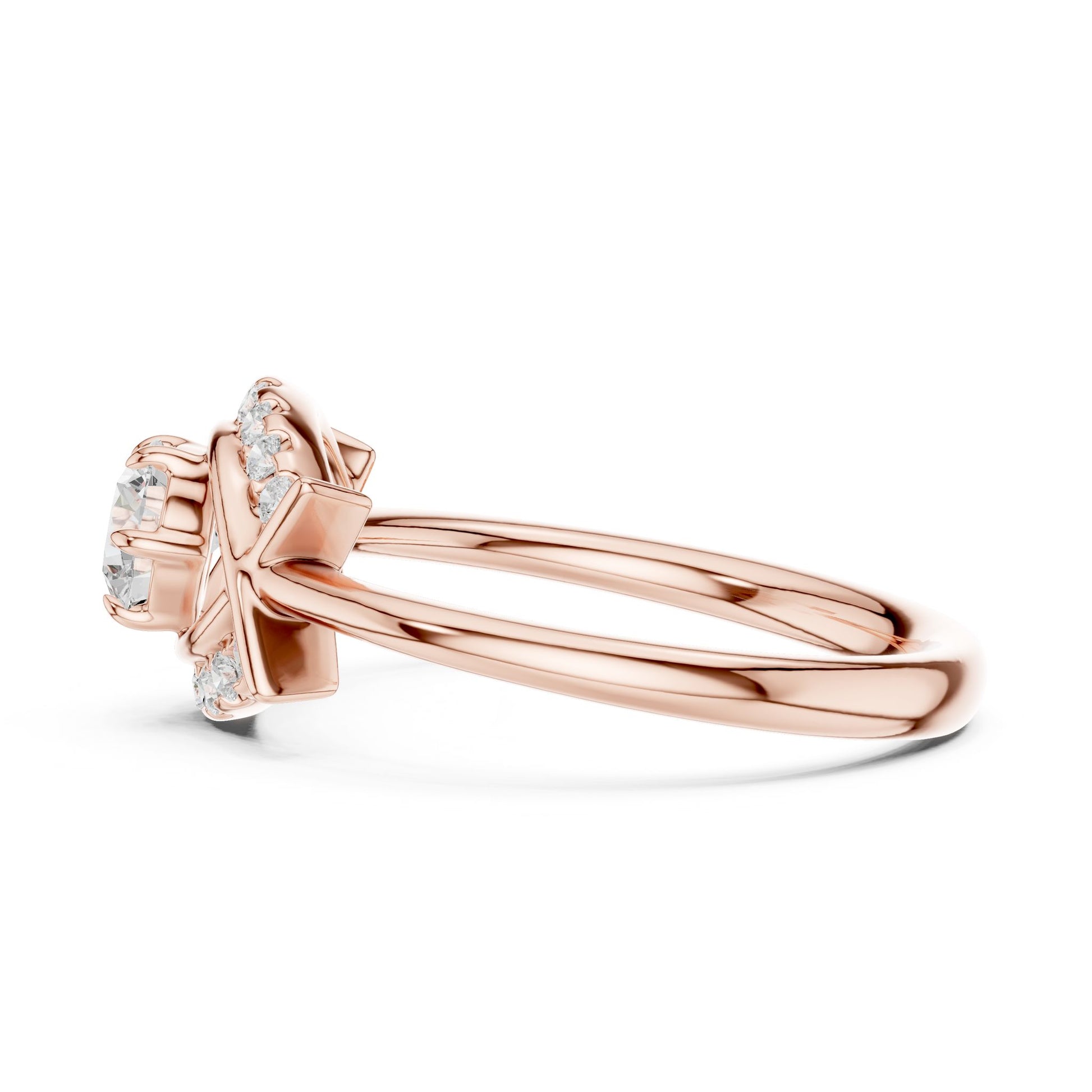 Round Lab Grown Diamond Bypass Engagement Ring