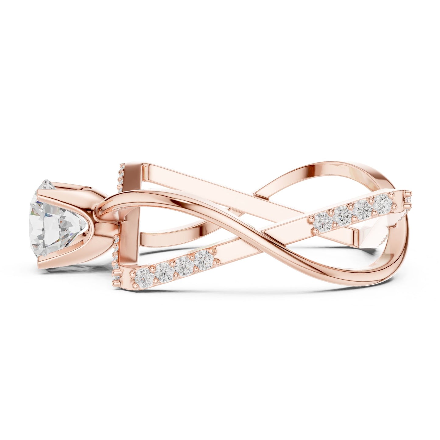 Women's Round Lab Grown Diamond Bypass Ring